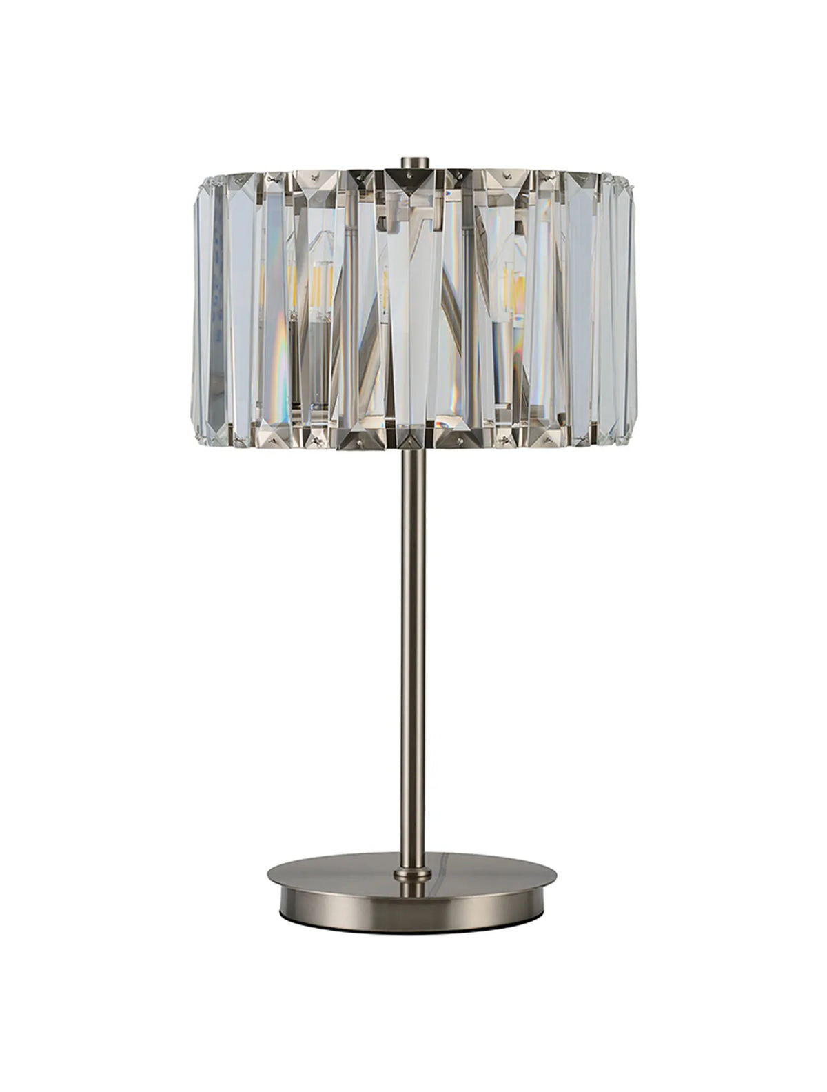 Fabula Barton Crystal Table Lamp – 34 cm – Satin Nickel & Clear