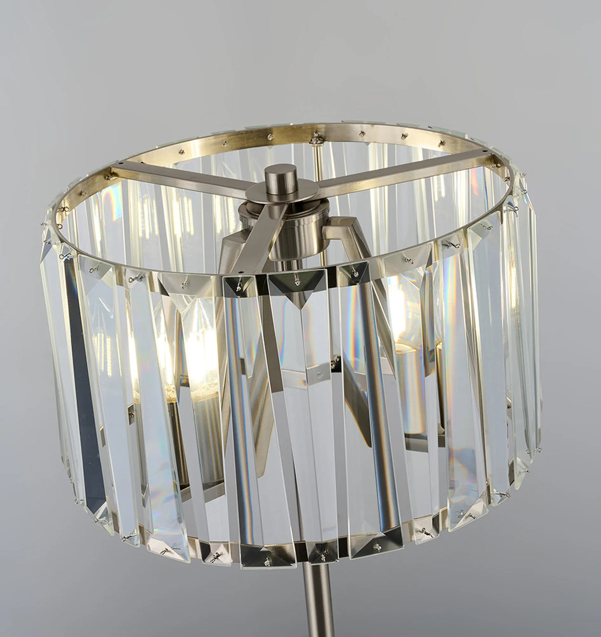 Fabula Barton Crystal Table Lamp – 34 cm – Satin Nickel & Clear