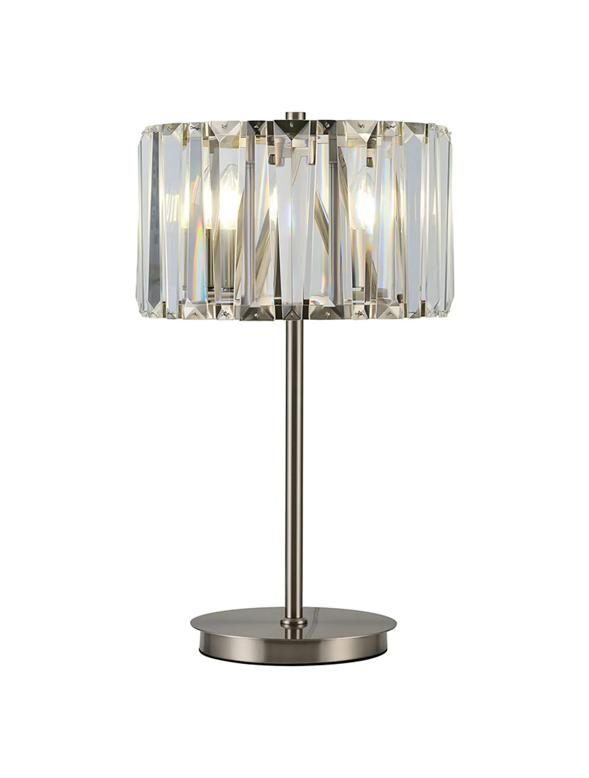 Fabula Barton Crystal Table Lamp – 34 cm – Satin Nickel & Clear 34 cm