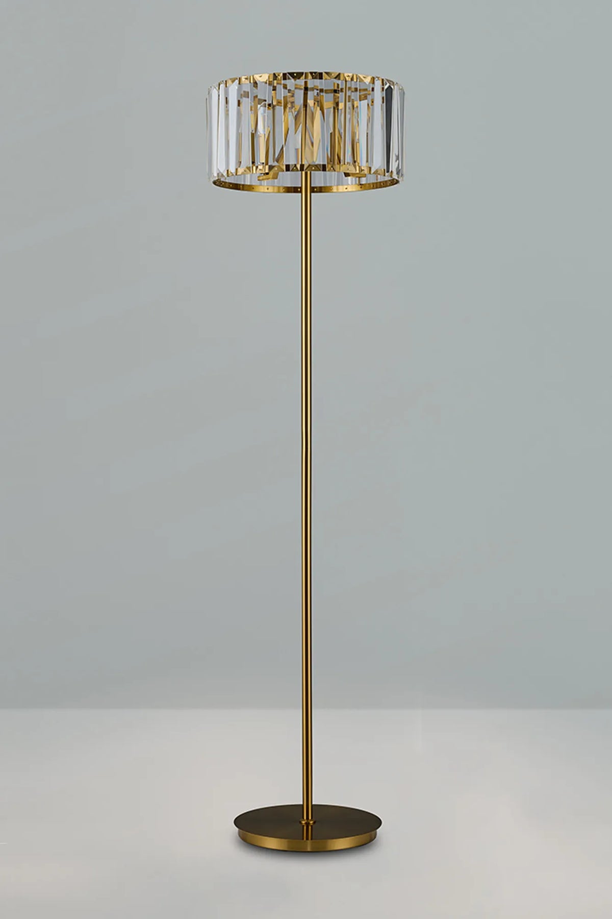 Fabula Barton Crystal Floor Lamp – 43 cm – Brass & Clear