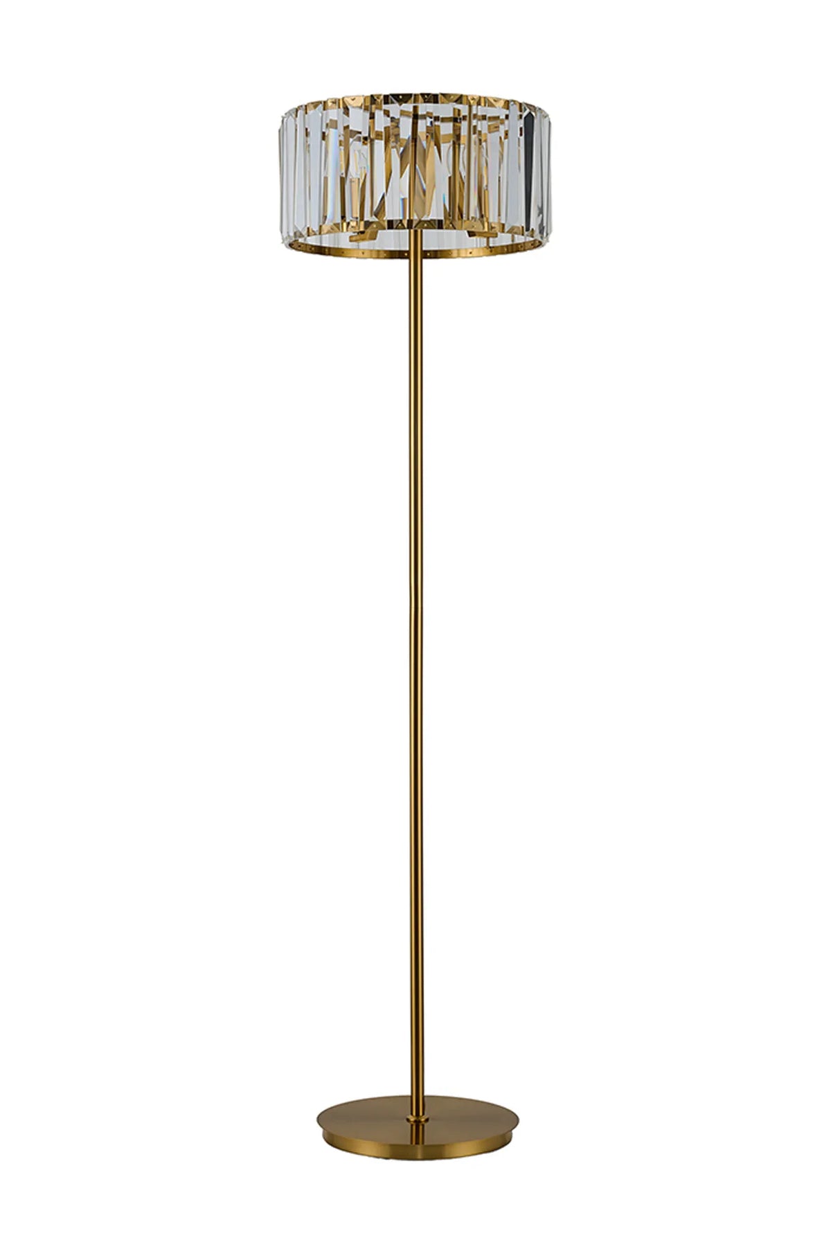Fabula Barton Crystal Floor Lamp – 43 cm – Brass & Clear