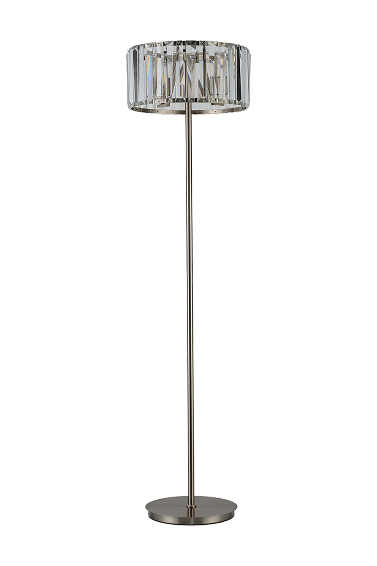 Fabula Barton Crystal Floor Lamp – 43 cm – Satin Nickel & Clear