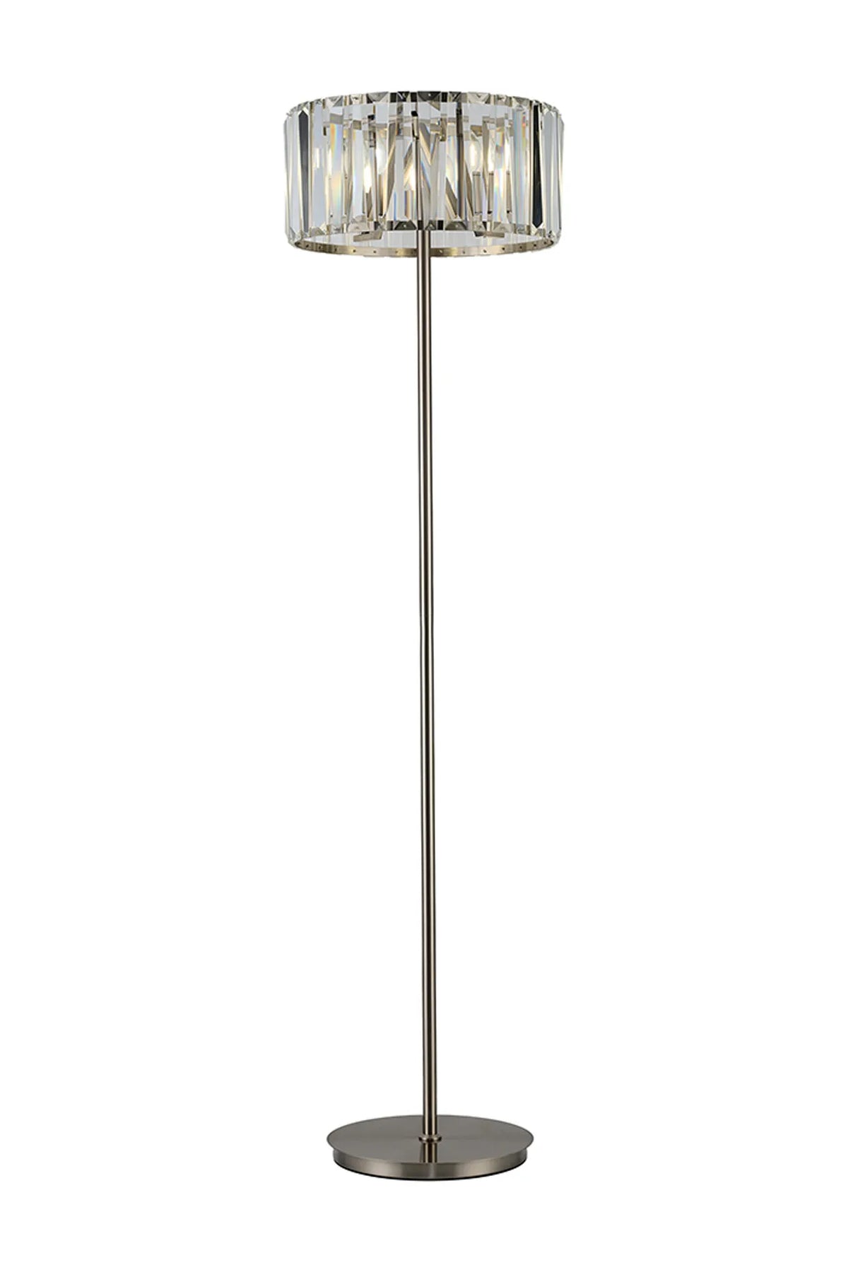 Fabula Barton Crystal Floor Lamp – 43 cm – Satin Nickel & Clear 43 cm