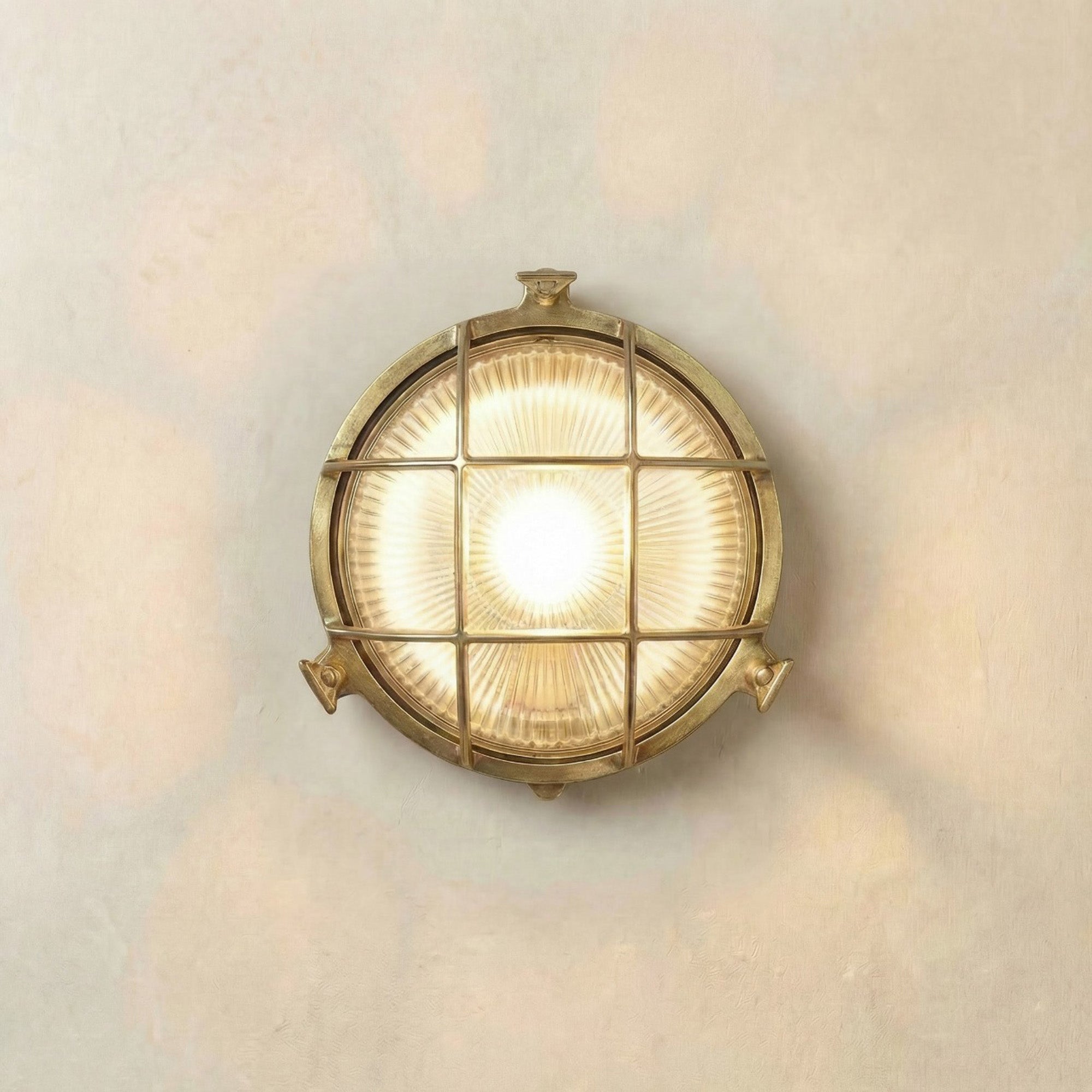 Navigator Grand cabin porthole bulkhead Wall Light - Raw Brass