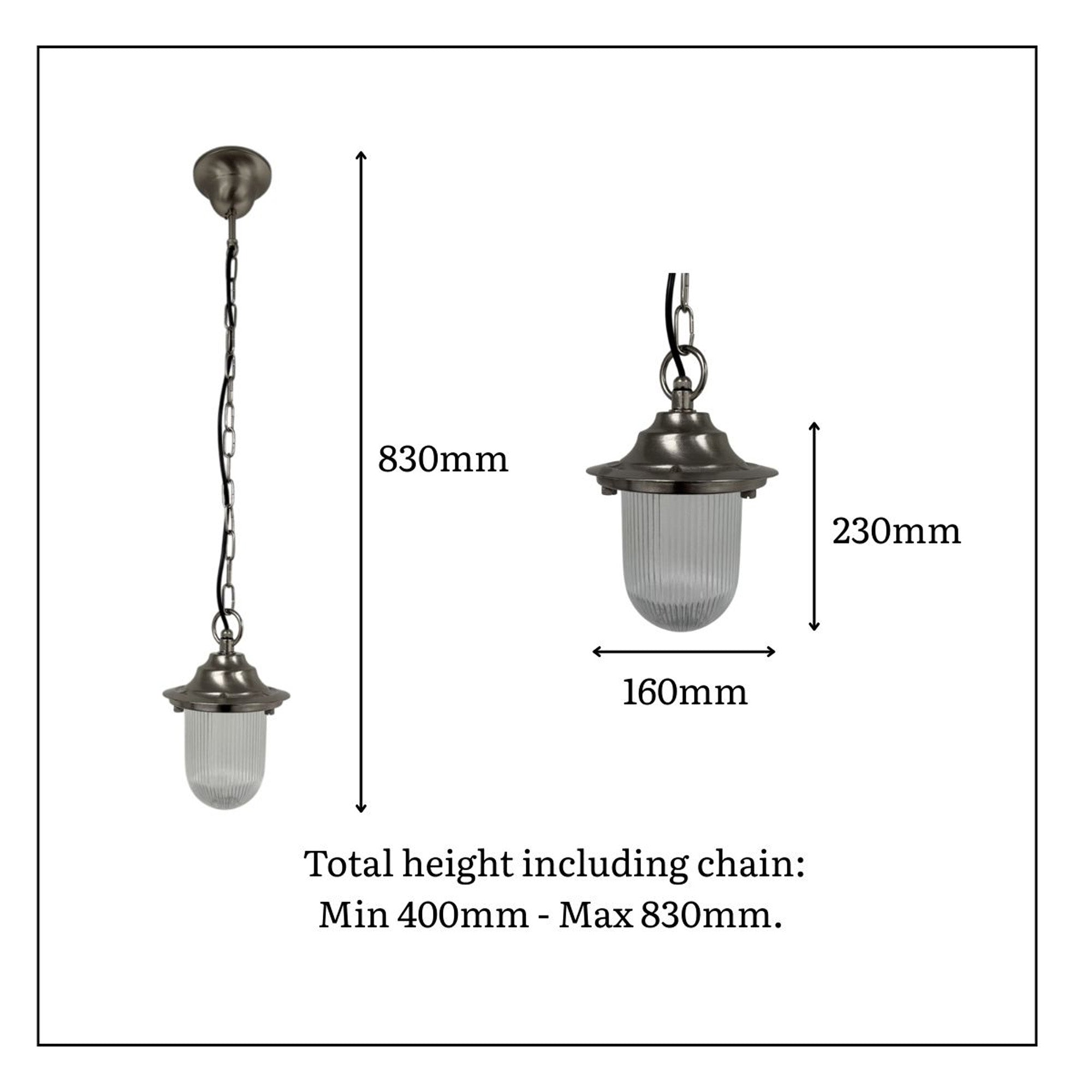 Navigator Hull Pendant Lantern - Satin Nickel