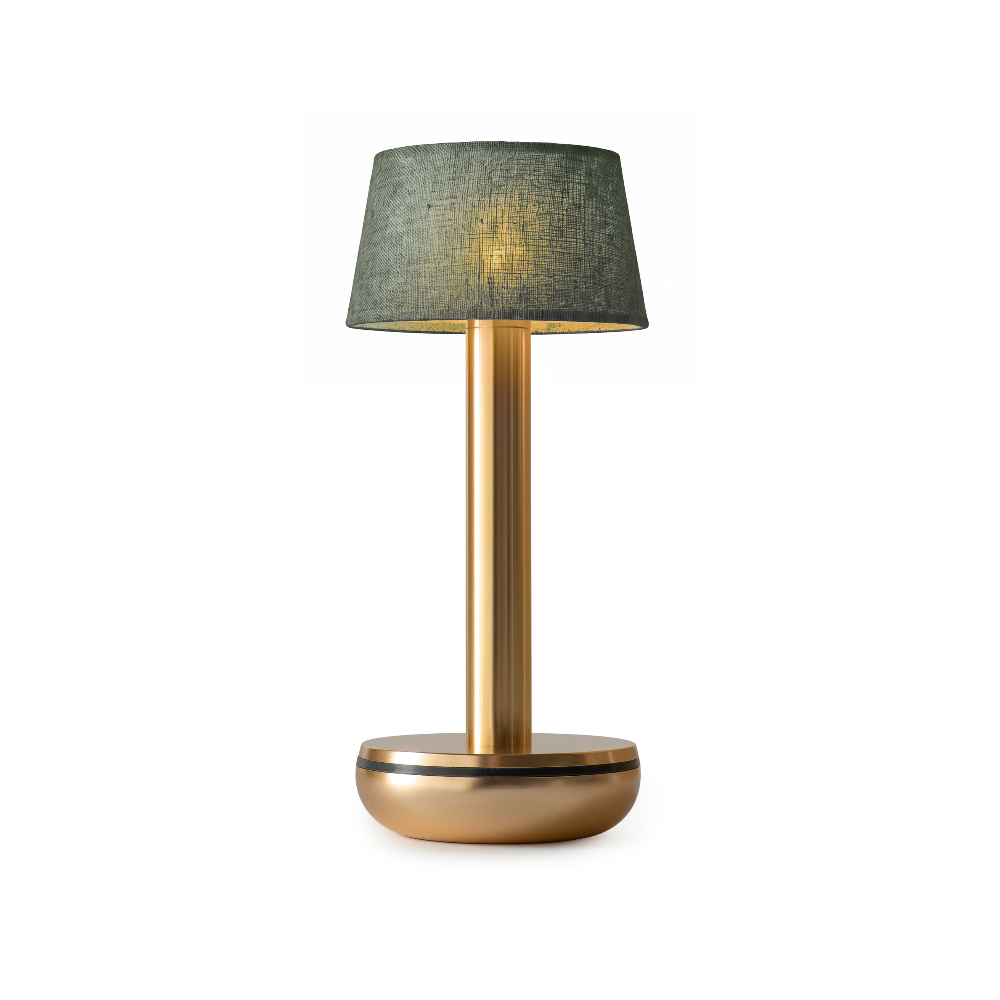 Humble Two Table Light - Gold & Emerald Linen Shade