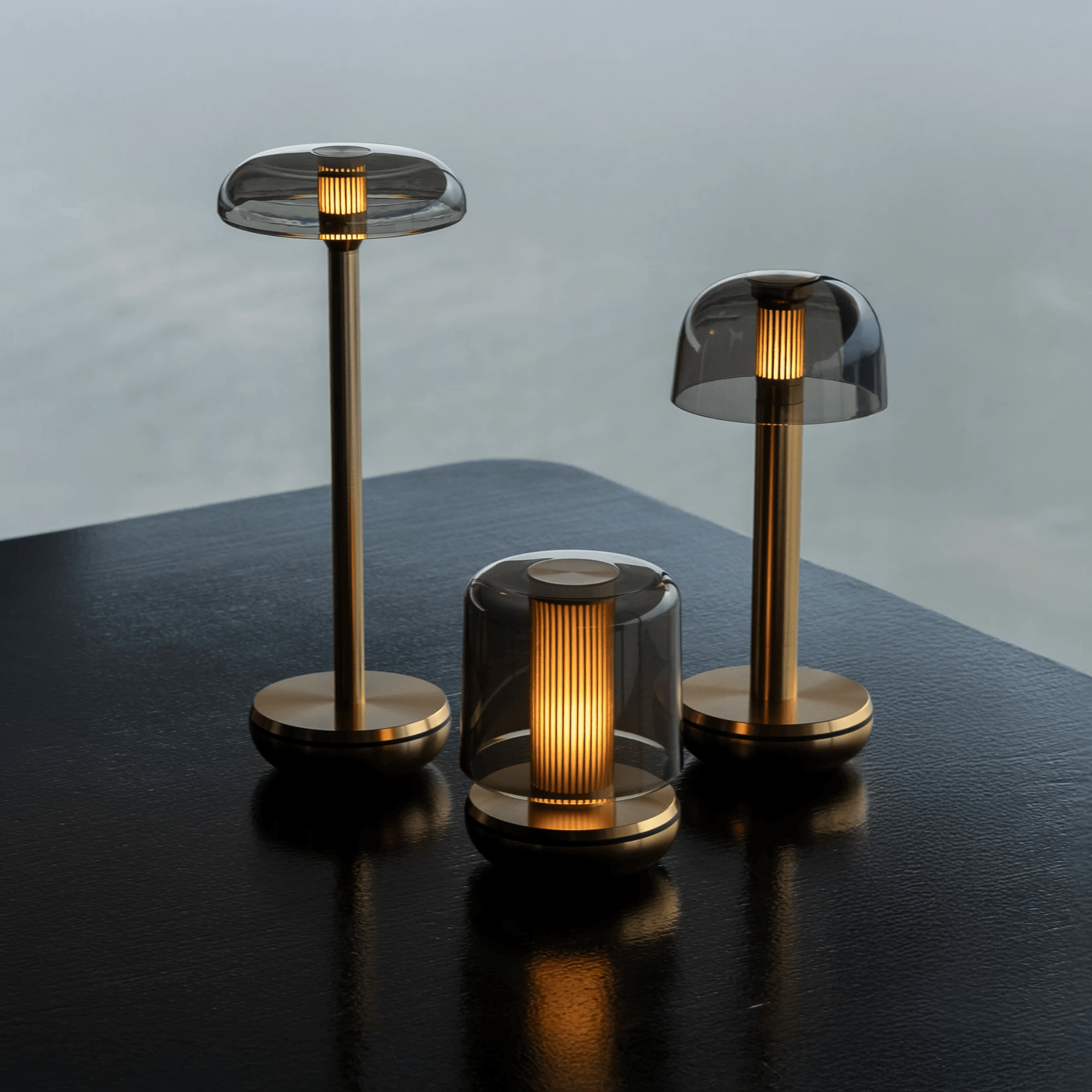 Humble Air Table Light - Gold & Smoked Shade
