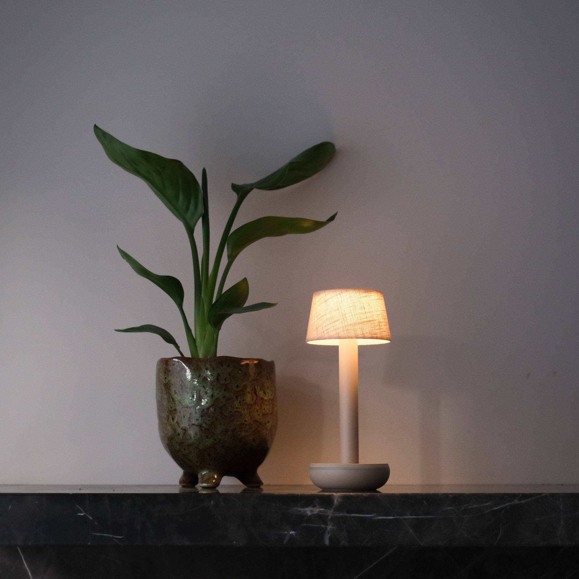 Humble Two Table Light - Beige & Beige Linen Shade