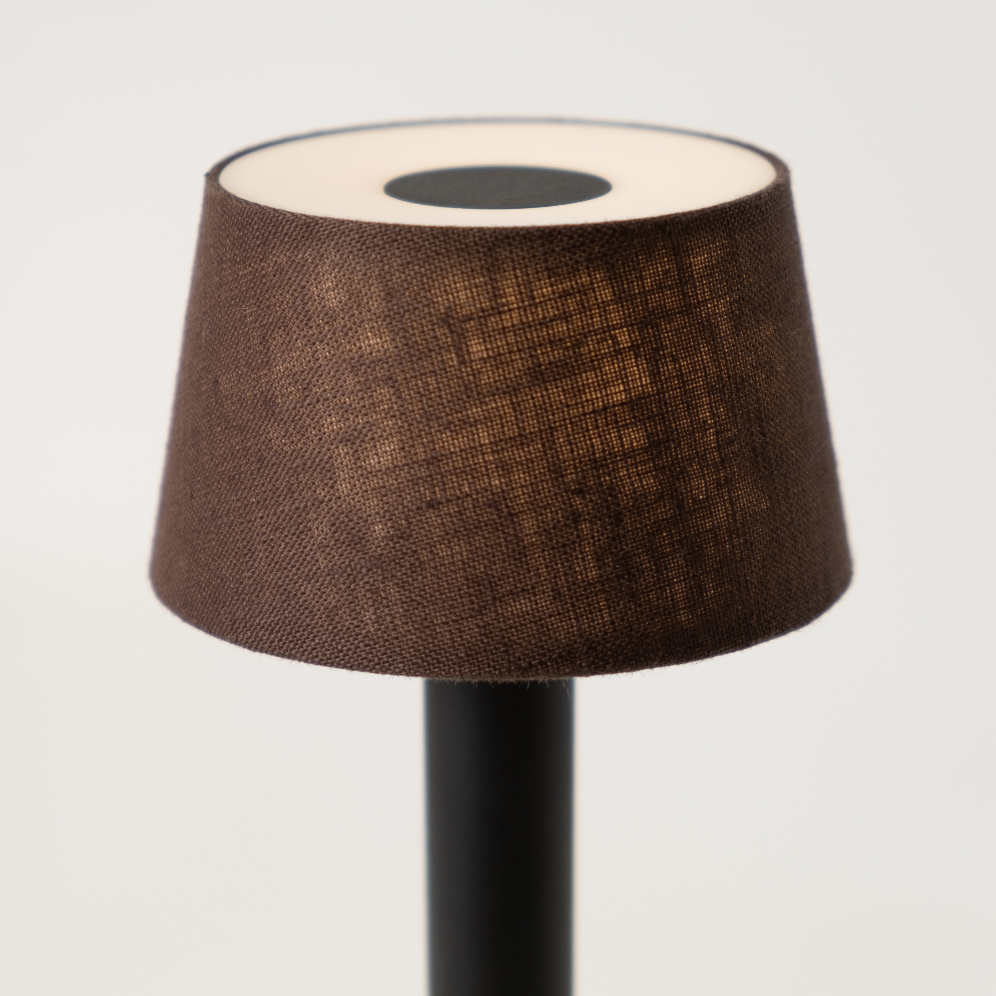 Humble Two Table Light - Black & Brown Linen Shade