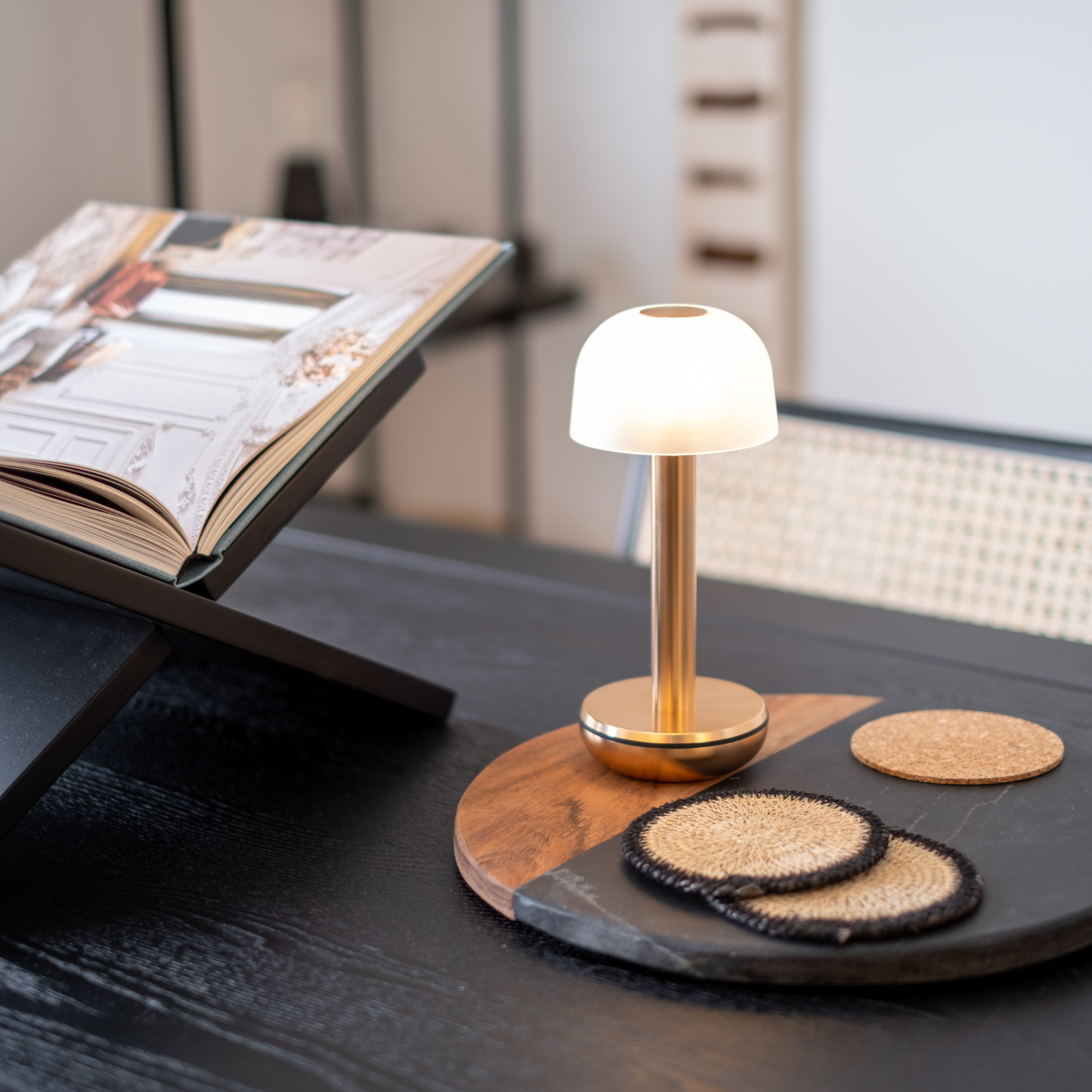Humble Two Table Light - Gold & Frosted Shade
