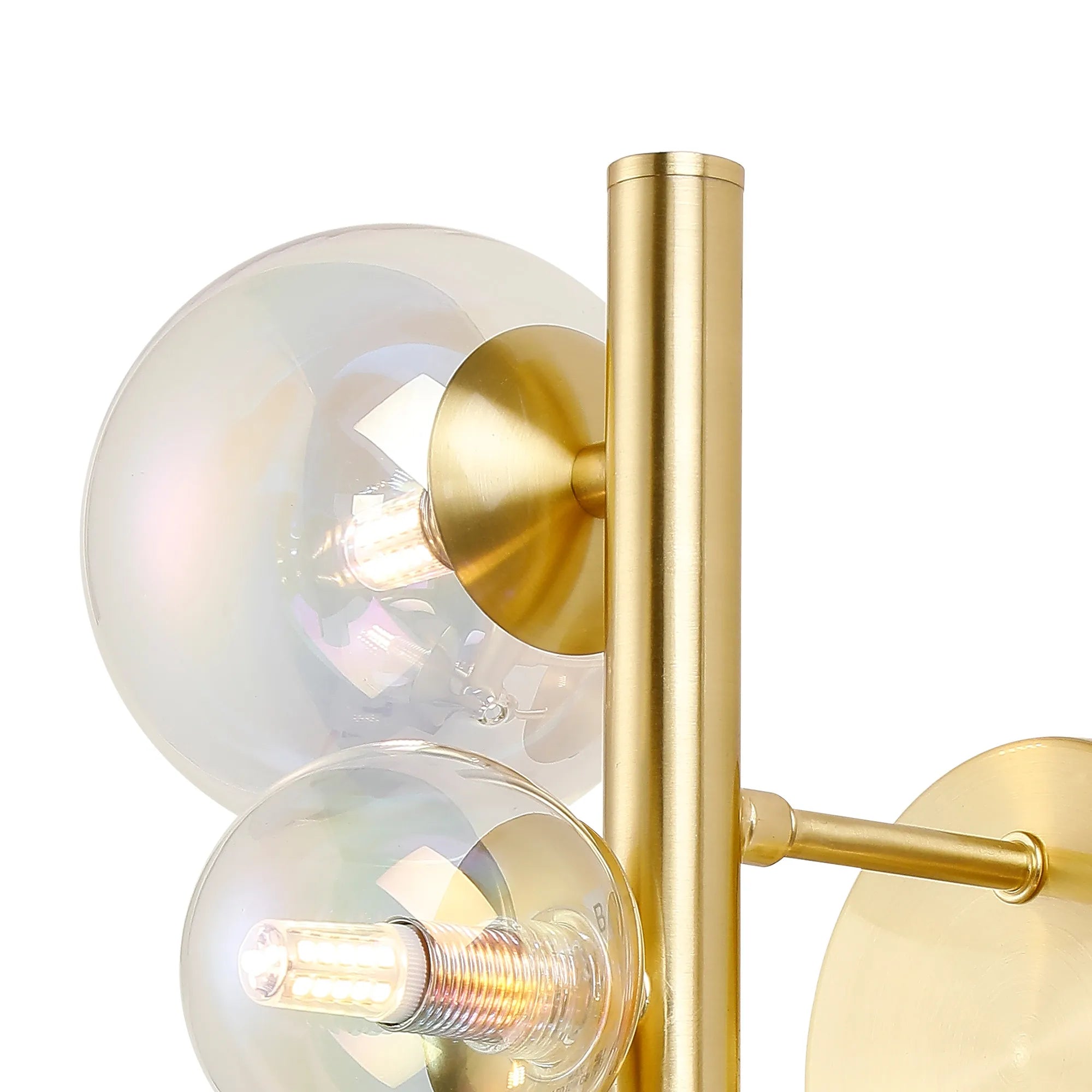 Deacon Wall Lamp 3 Light - Satin Gold Iridescent Plated Glass