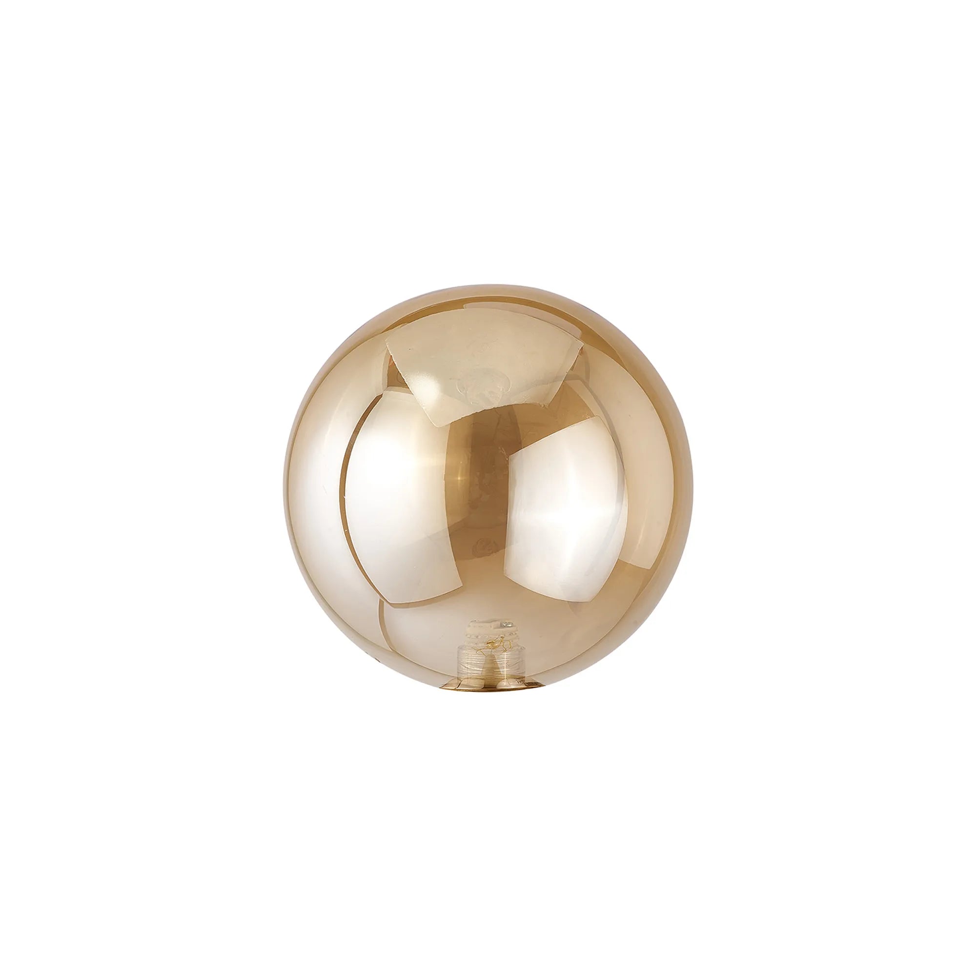Deacon 10cm Round Amber Plated Glass