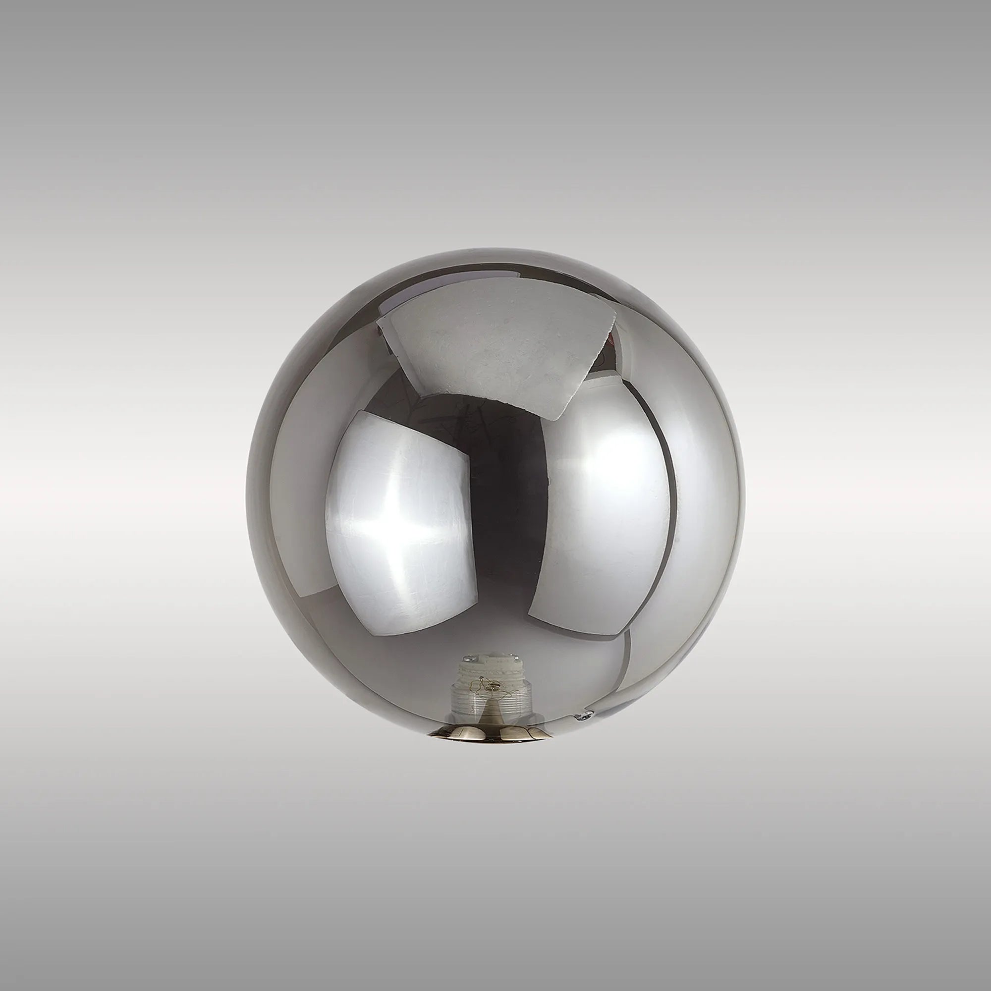Deacon 12cm Round Smoke Plated Glass