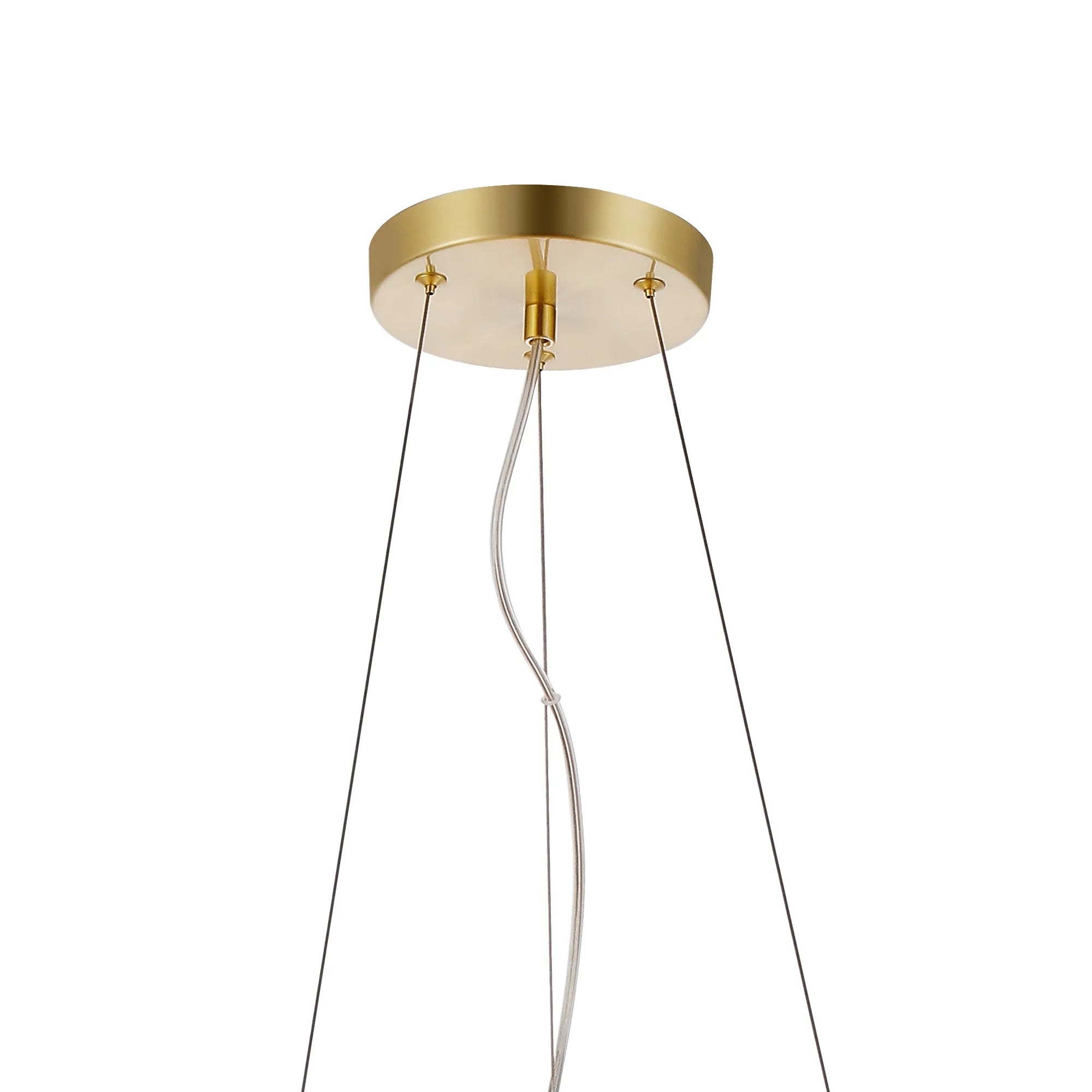 Deacon Twisted Pendant 12 Light - Satin Gold Opal Glass