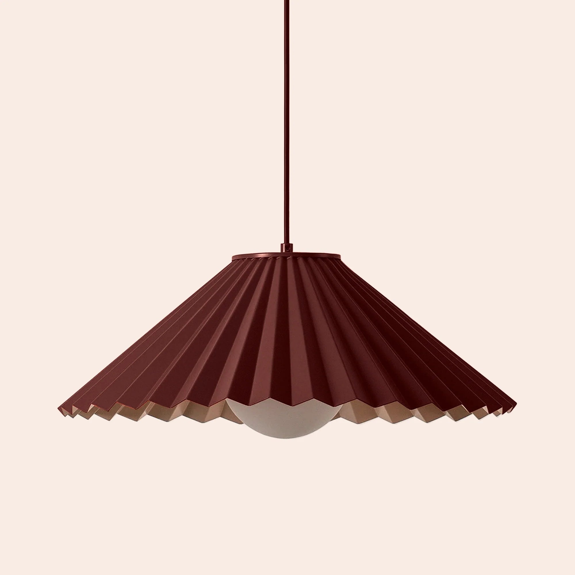 houseof. The Pleat Ceiling Pendant - Burgundy & Lilac