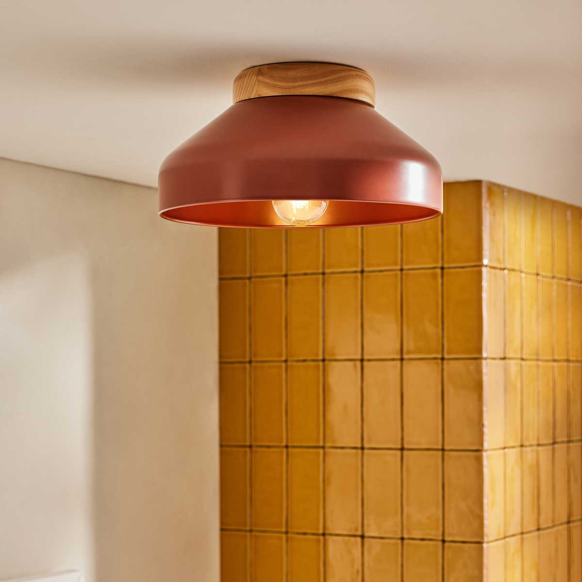 MADE.COM Albert Flush Ceiling Light - Terracotta