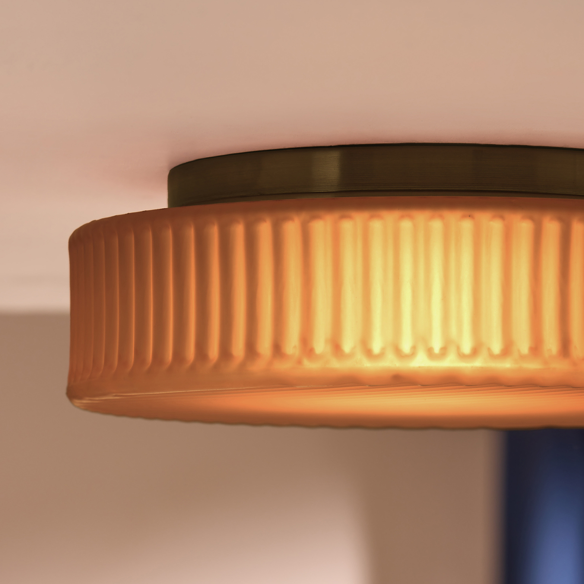 MADE.COM Alma Flush Ceiling Light - Amber Brown