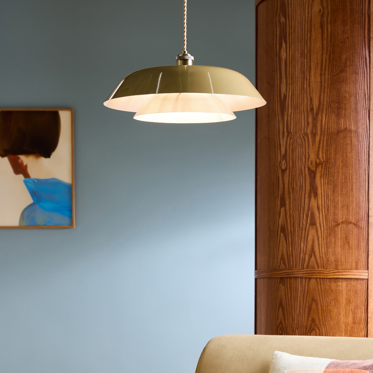 MADE.COM Eero Easy Fit Shade in Green with Chrome Inner