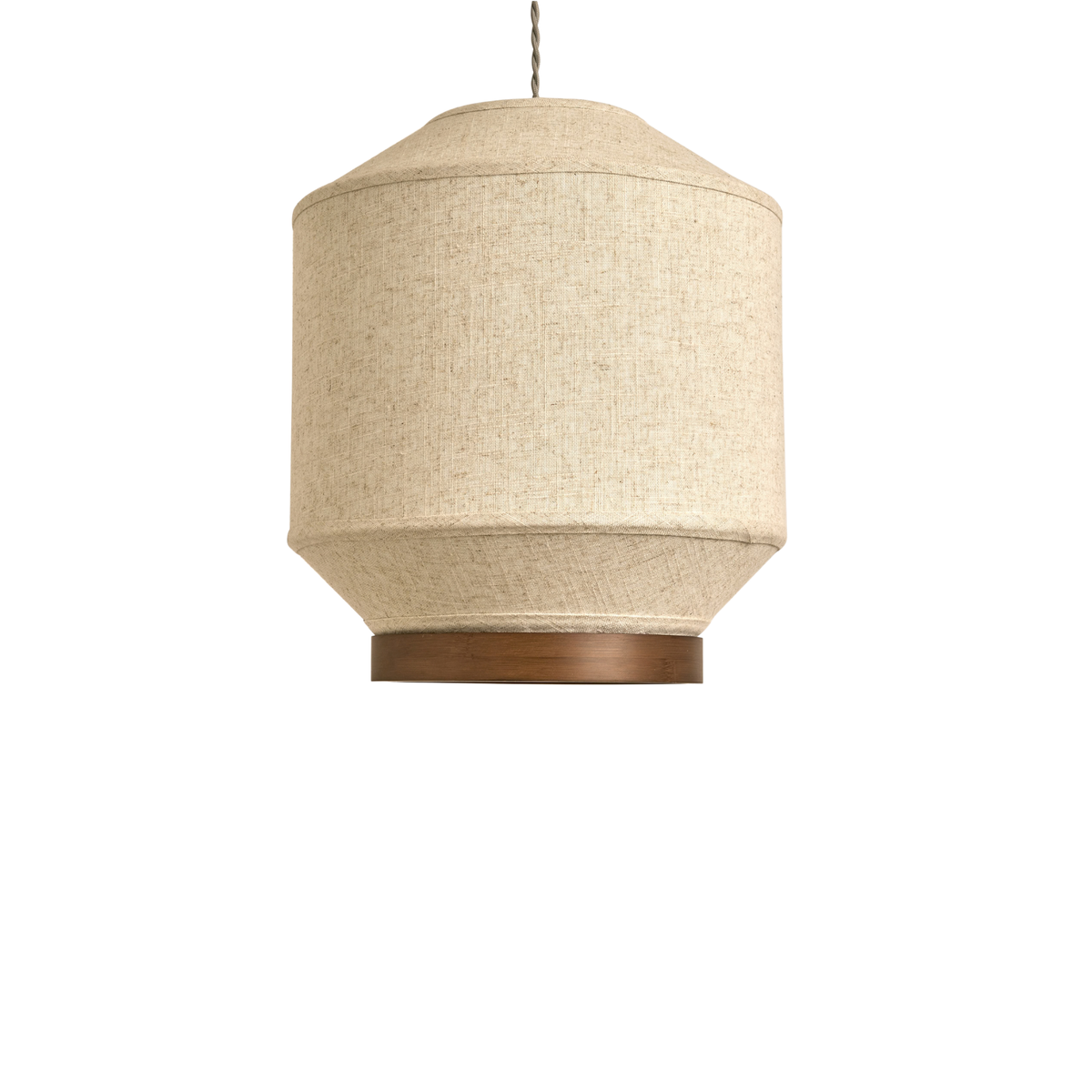 MADE.COM Layla Easy Fit Shade in Cream Linen with Walnut Wood Trim