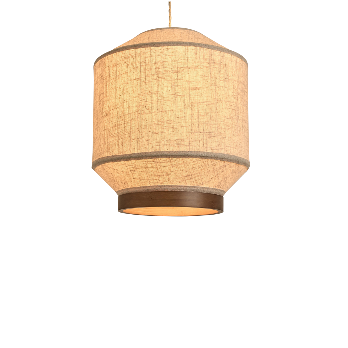 MADE.COM Layla Easy Fit Shade in Cream Linen with Walnut Wood Trim