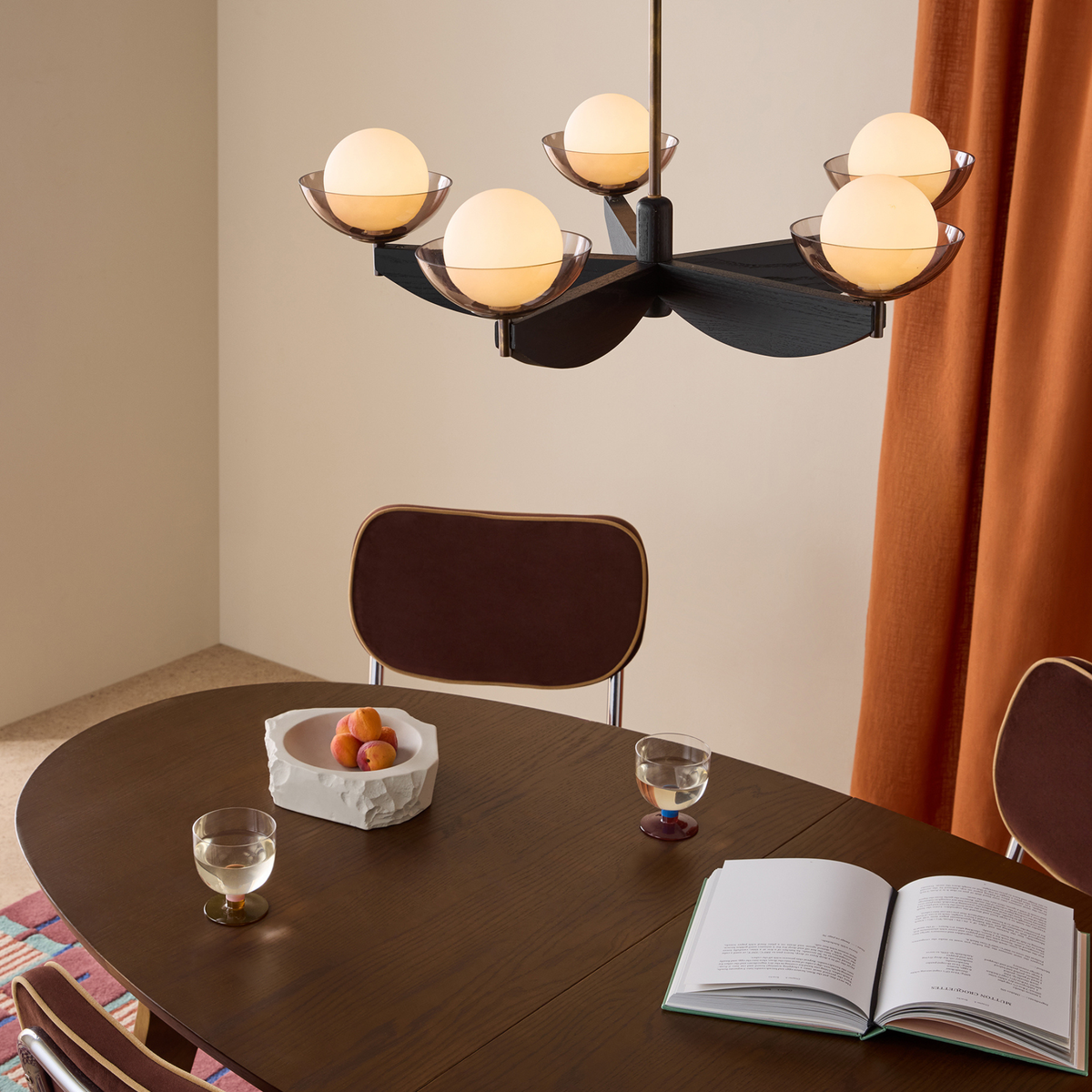 MADE.COM Layla Large Ceiling Light - Black Wood