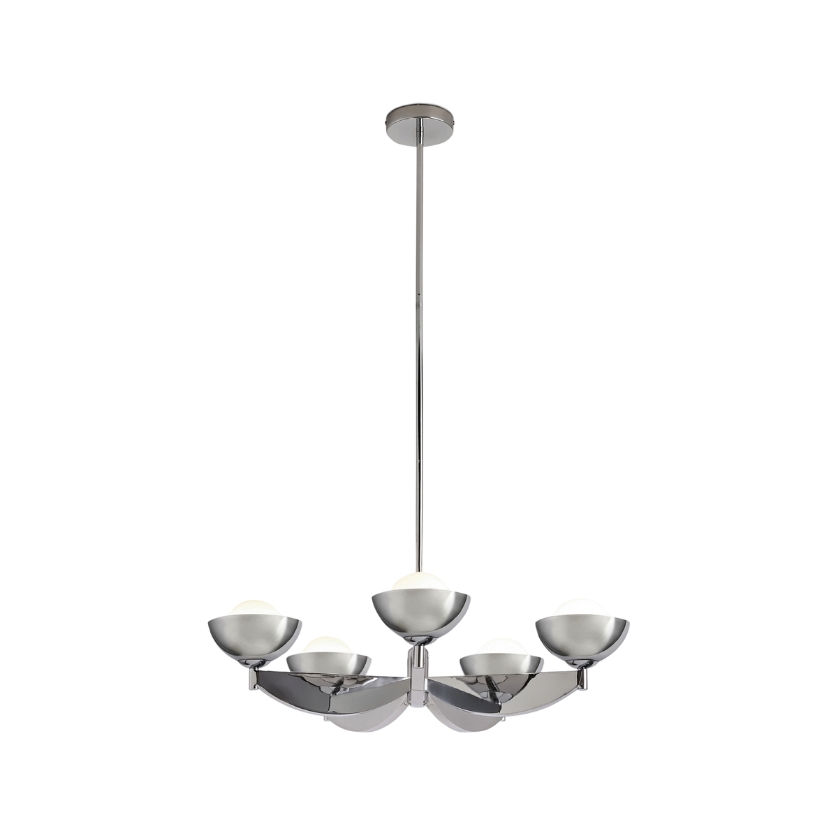 MADE.COM Layla Large Ceiling Light in Chrome with White Glass Sphere Shades