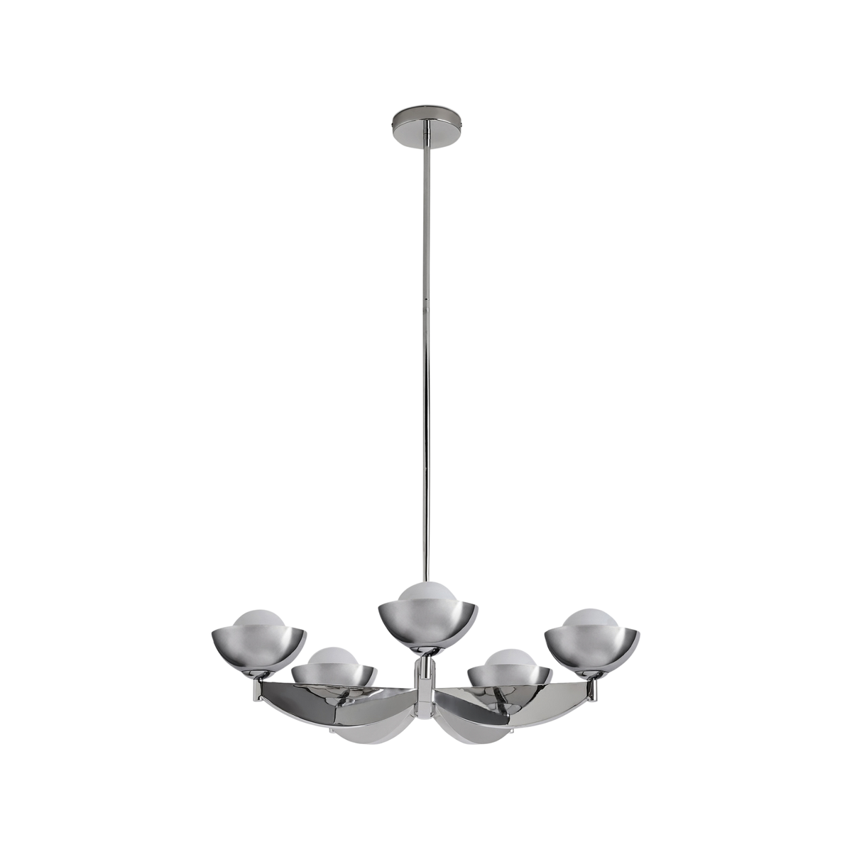 MADE.COM Layla Large Ceiling Light in Chrome with White Glass Sphere Shades