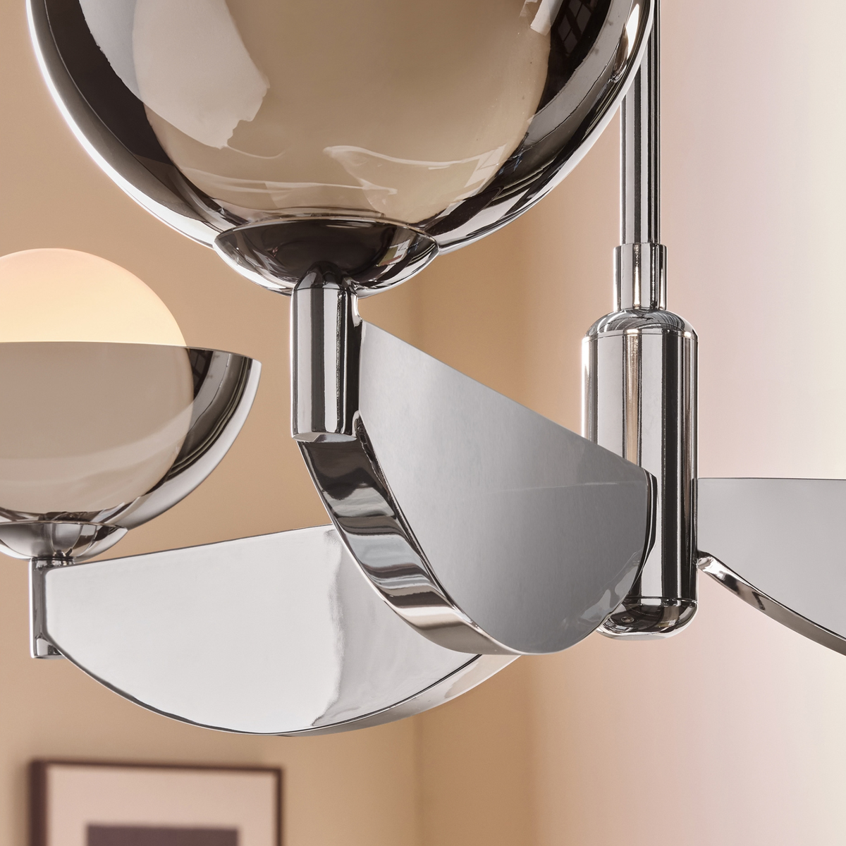 MADE.COM Layla Small Ceiling Light in Chrome with White Glass Sphere Shades