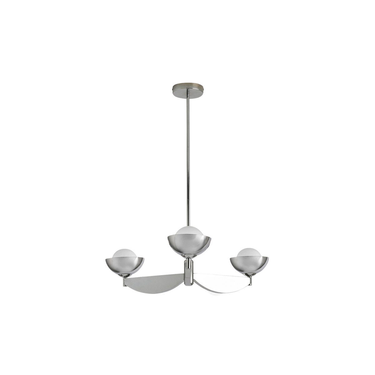 MADE.COM Layla Small Ceiling Light in Chrome with White Glass Sphere Shades