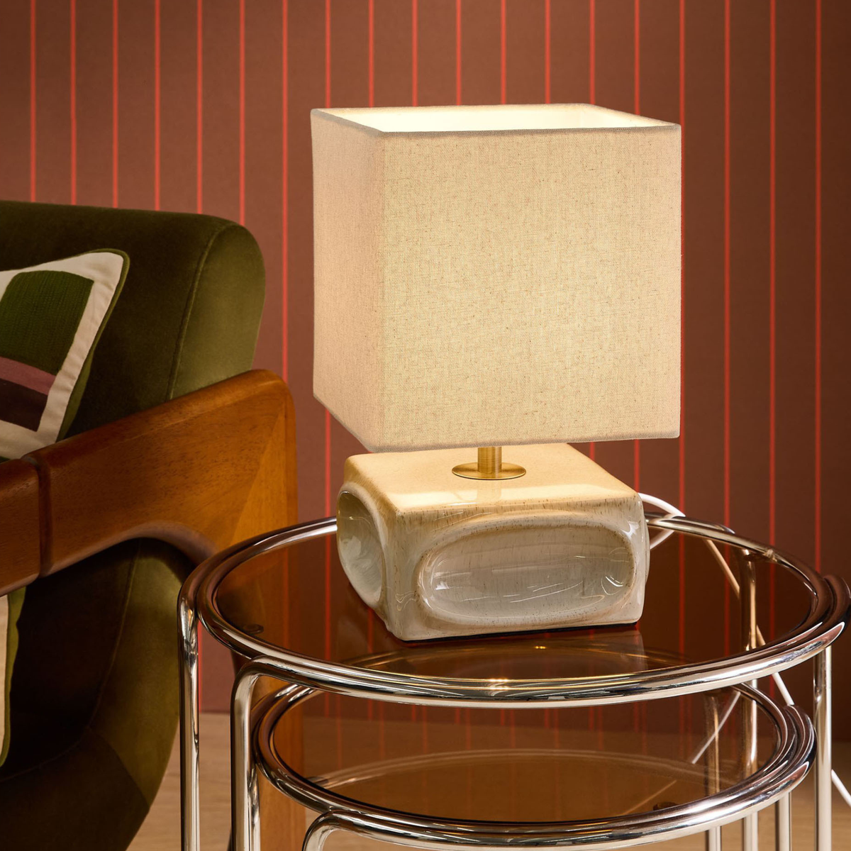 MADE.COM Nell Ceramic Table Lamp - Cream