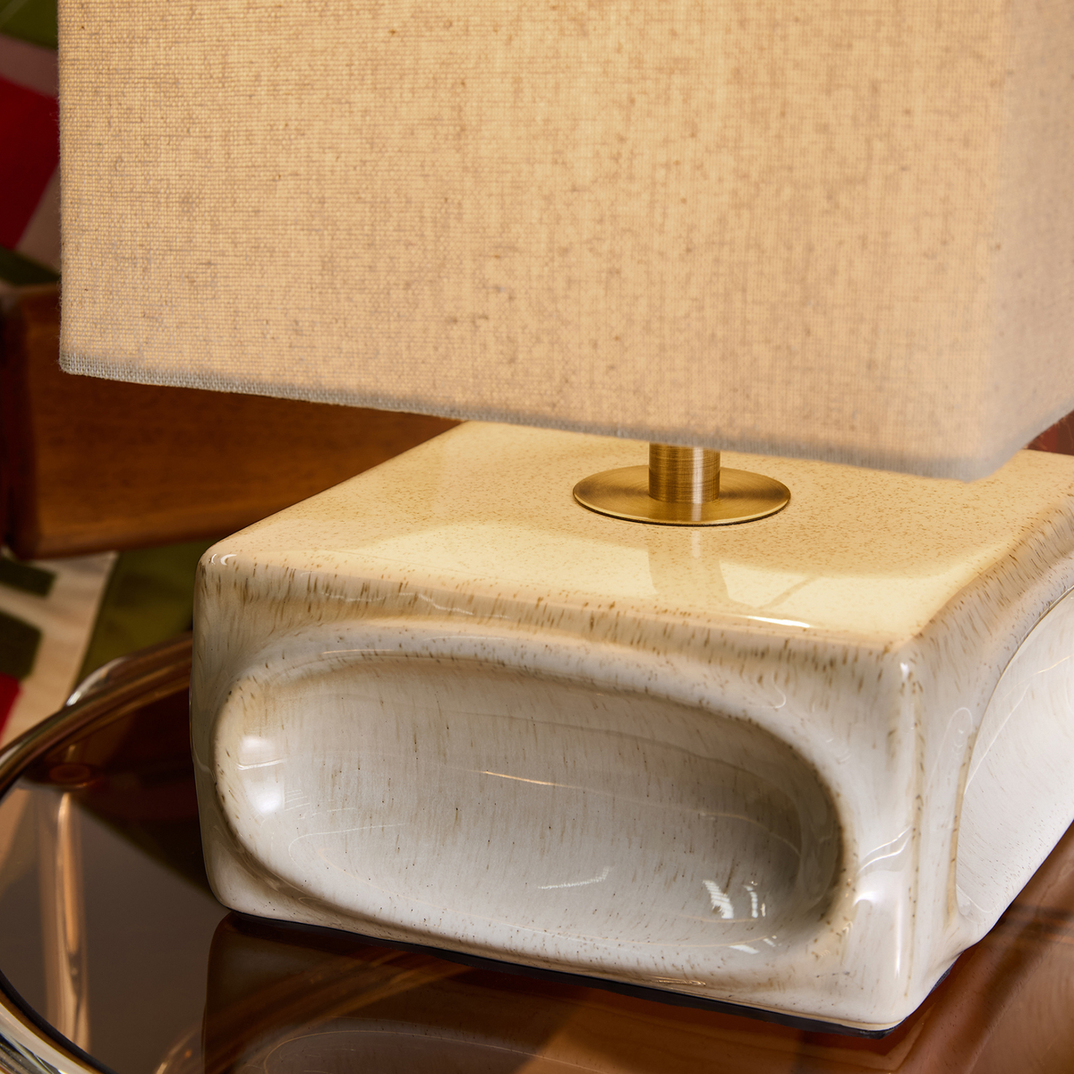 MADE.COM Nell Ceramic Table Lamp - Cream