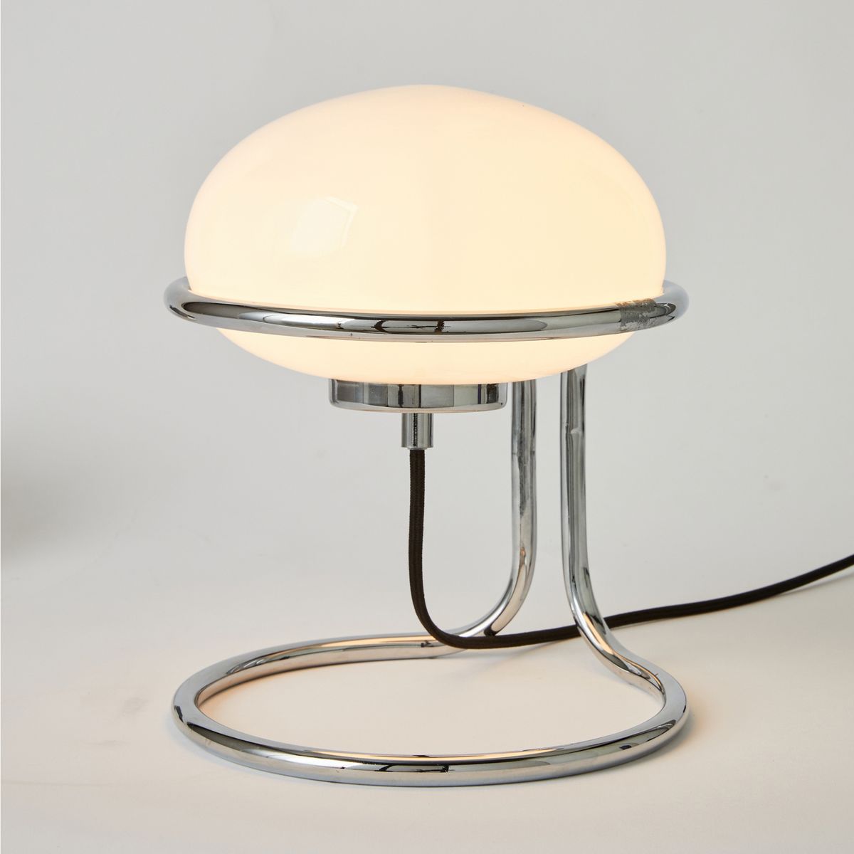 MADE.COM Piper Table Lamp in Chrome with Opal Glass Shade
