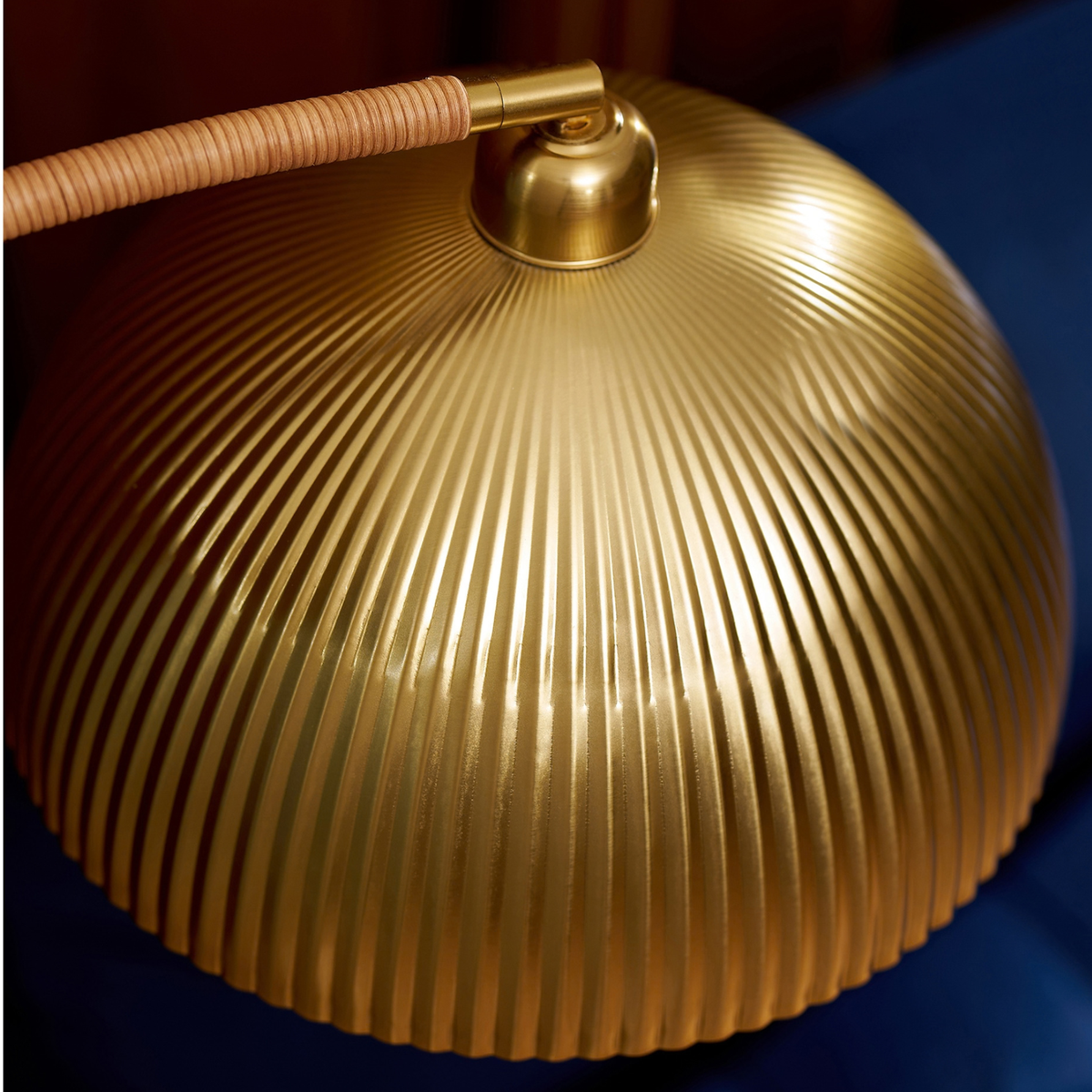 MADE.COM Shell Floor Lamp - Gold & Bamboo
