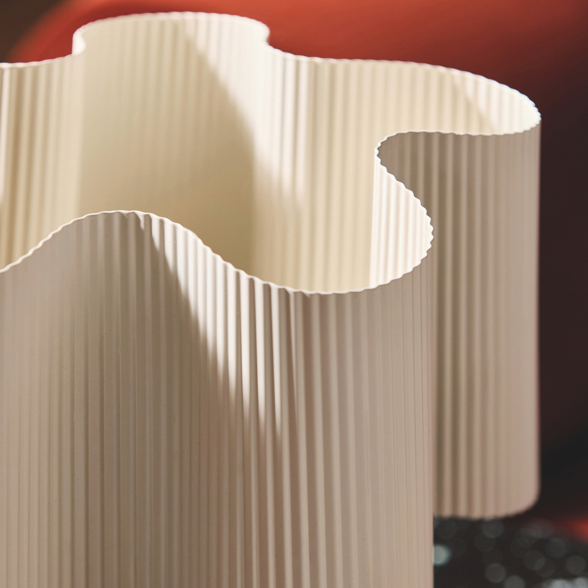 MADE.COM Sydney Table Lamp in Cream Fluted Metal with Frosted Glass Diffuser