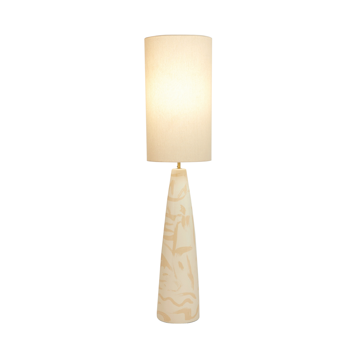 MADE.COM Vince Ceramic Floor Lamp in Cream with Linen Shade