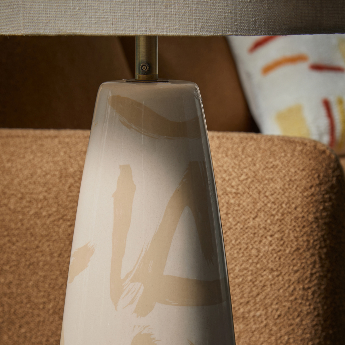 MADE.COM Vince Ceramic Floor Lamp - Cream