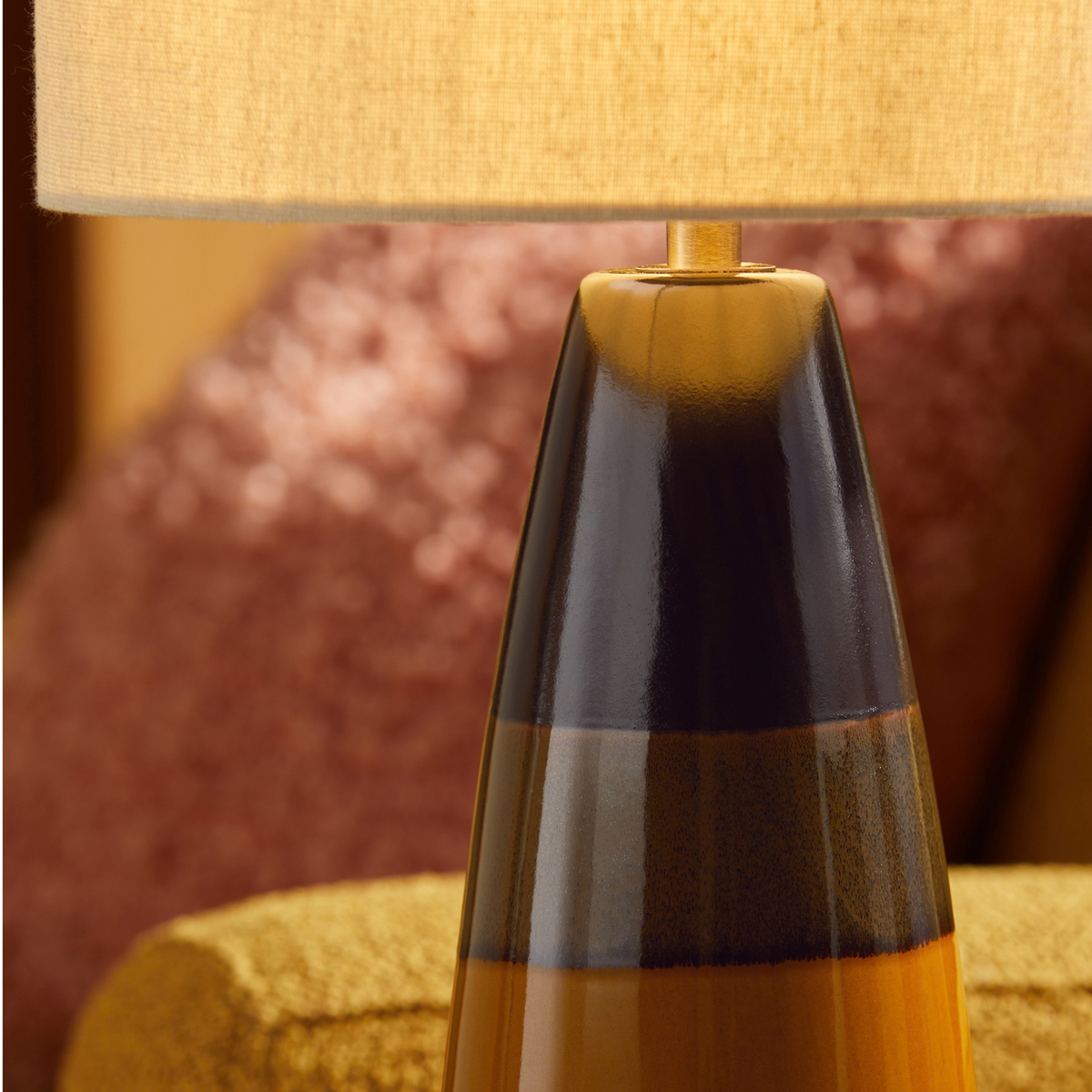 MADE.COM Vince Ceramic Table Lamp - Brown Glaze