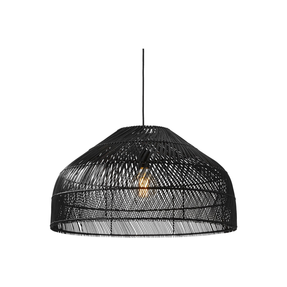 MADE.COM Java Large Lamp Shade in Black Rattan