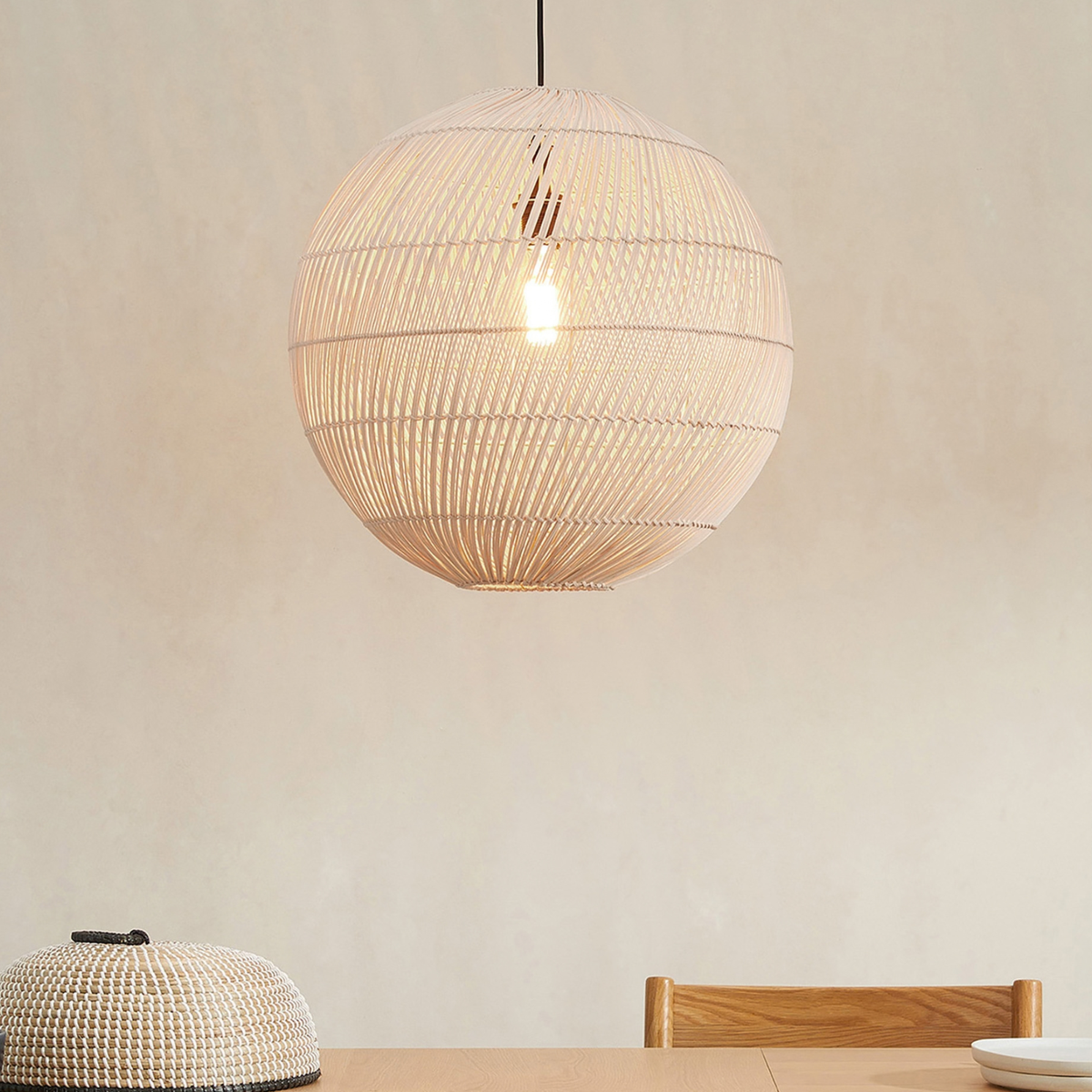 MADE.COM Java Round Lamp Shade in Natural Rattan