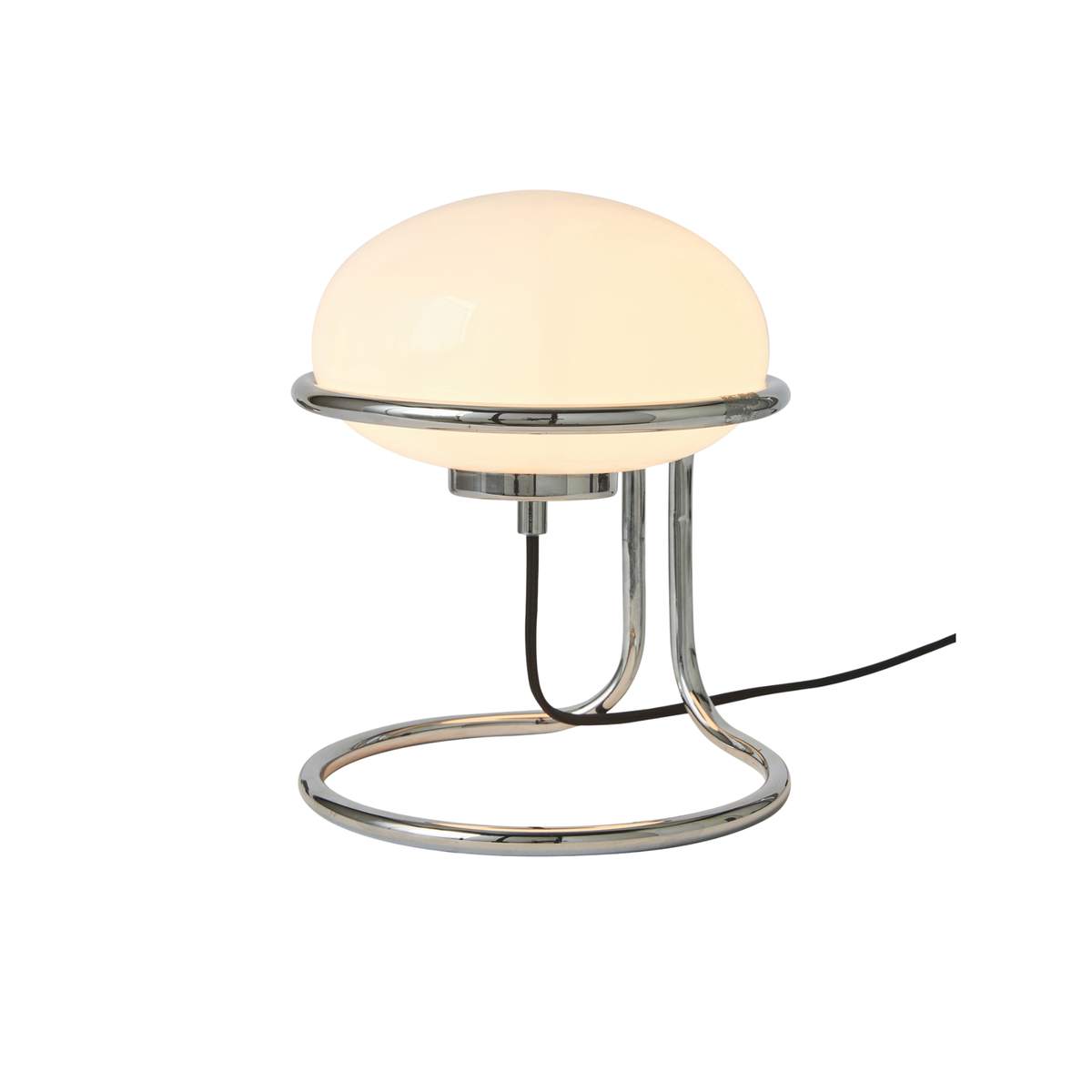 MADE.COM Piper Table Lamp in Chrome with Opal Glass Shade