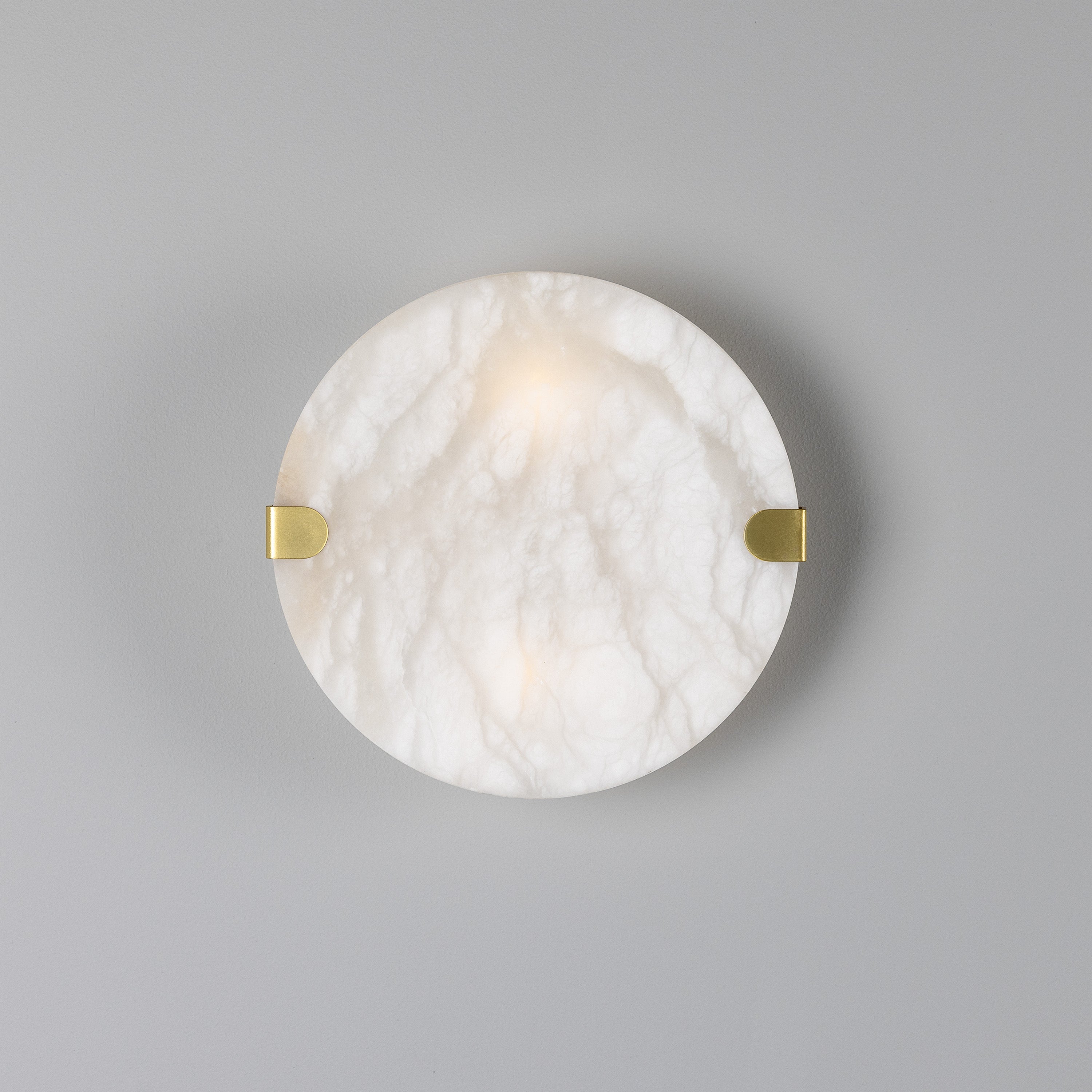 Mullan Dundee Circular Alabaster Wall Light with Finish Options