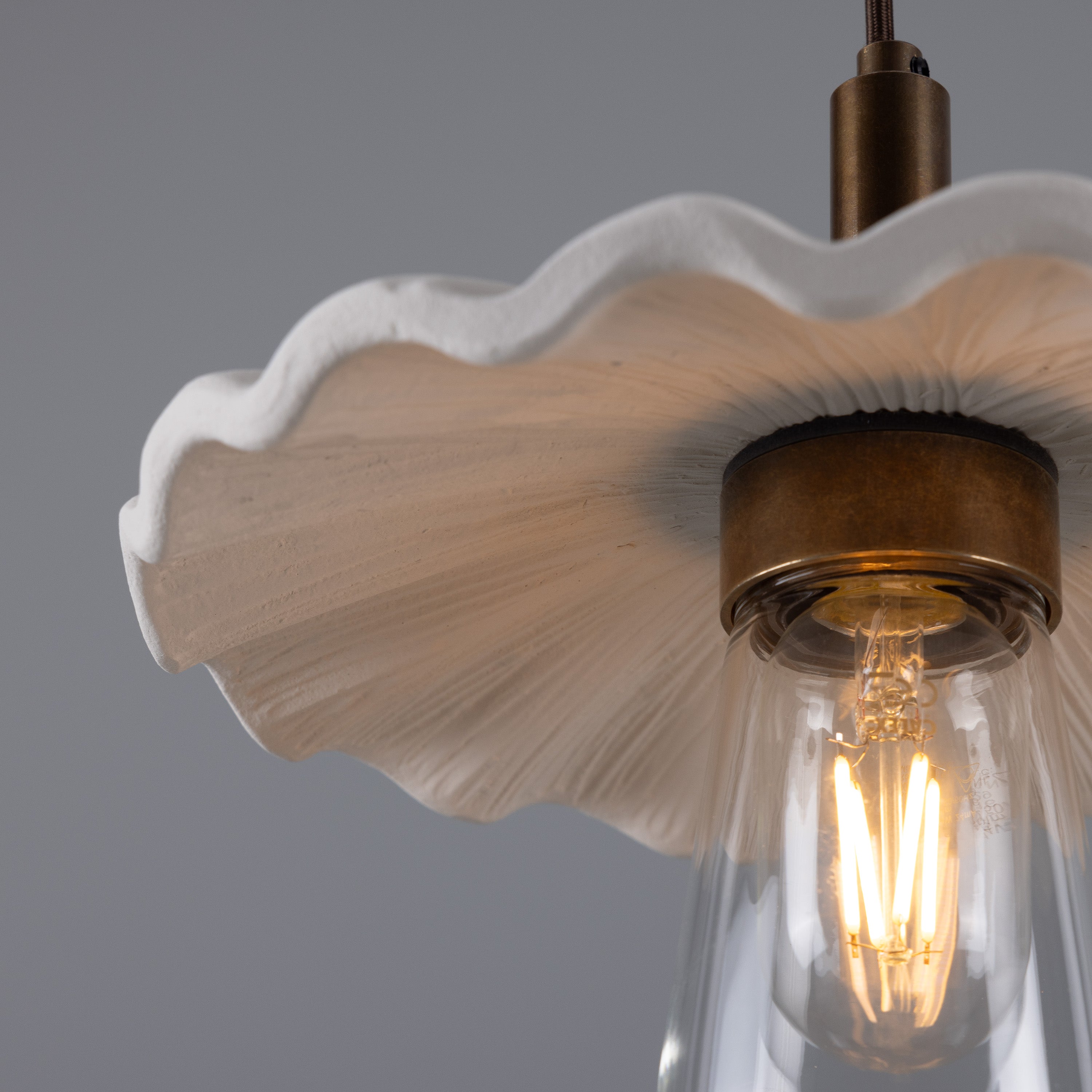 Mullan Kirhii Pendant - Matte White Striped with Finish Options