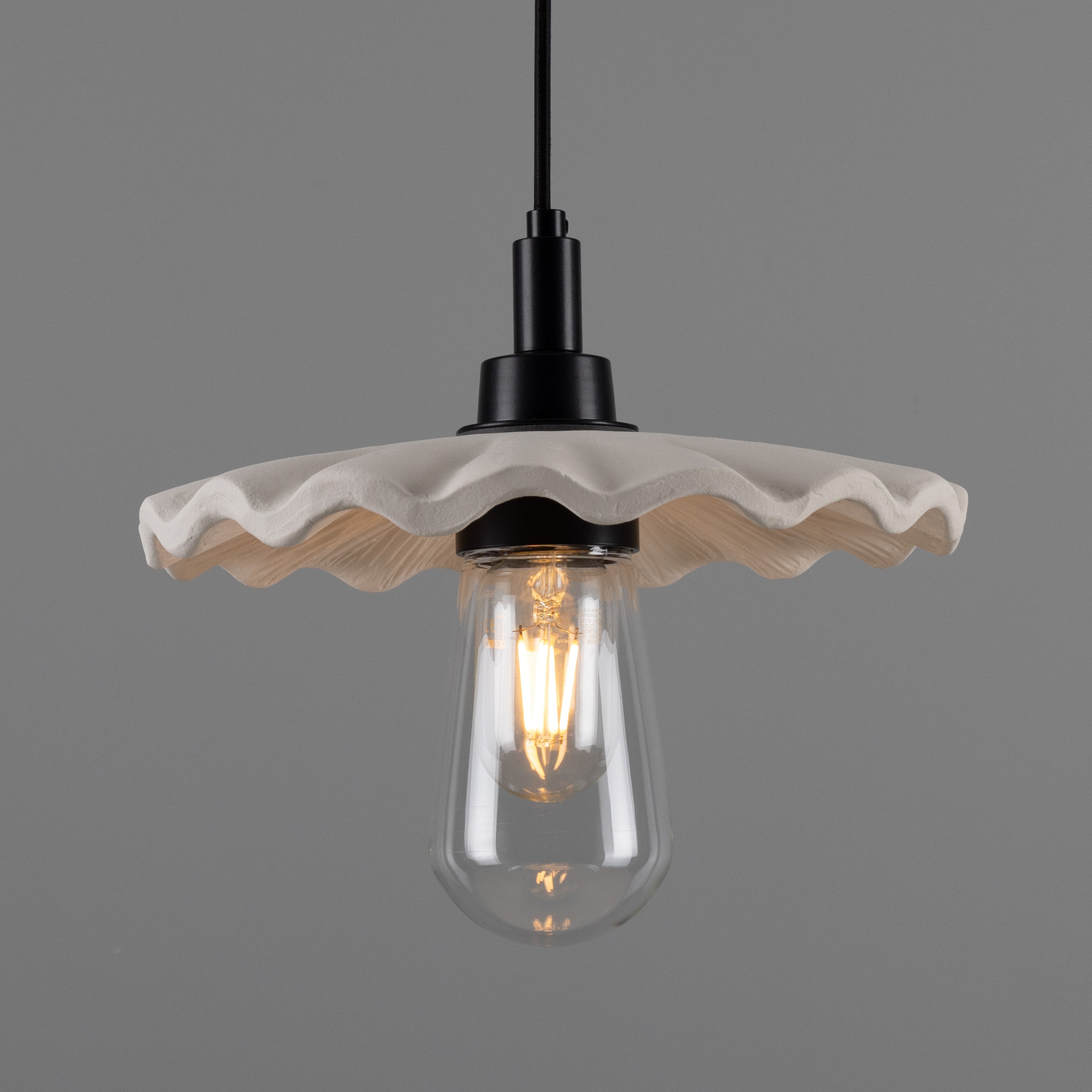 Mullan Kirhii Pendant - Matte White Striped with Finish Options