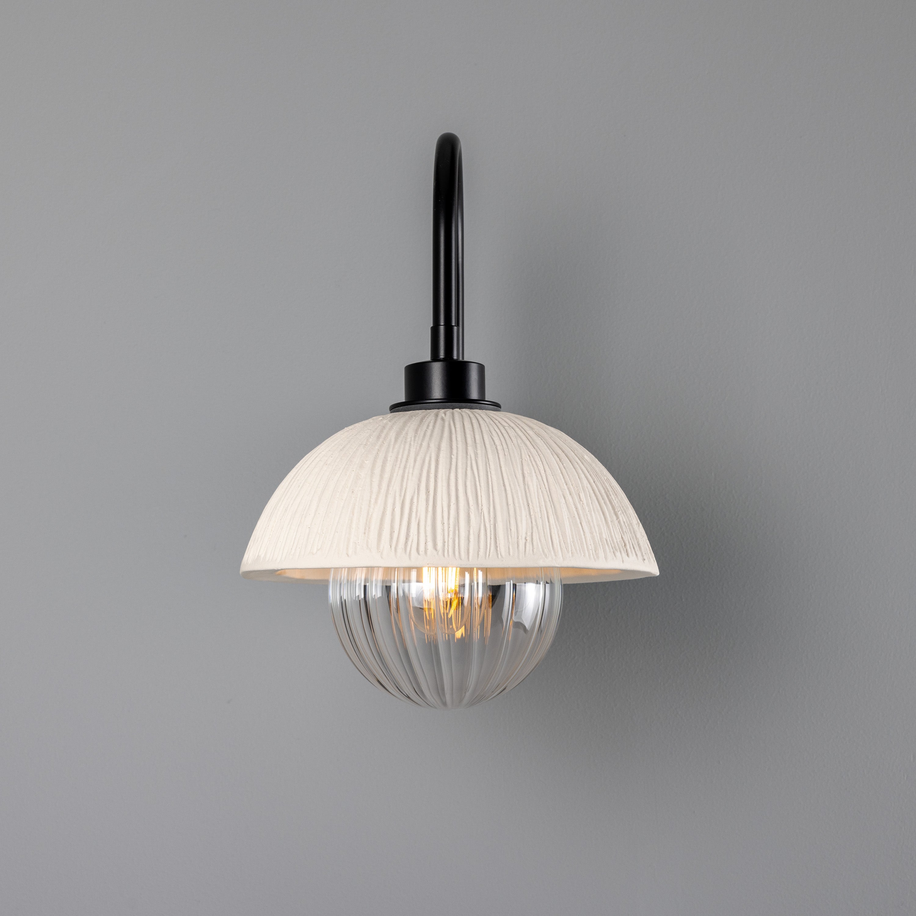 Mullan Kauri IP44 Wall Light - White Striped with Finish Options