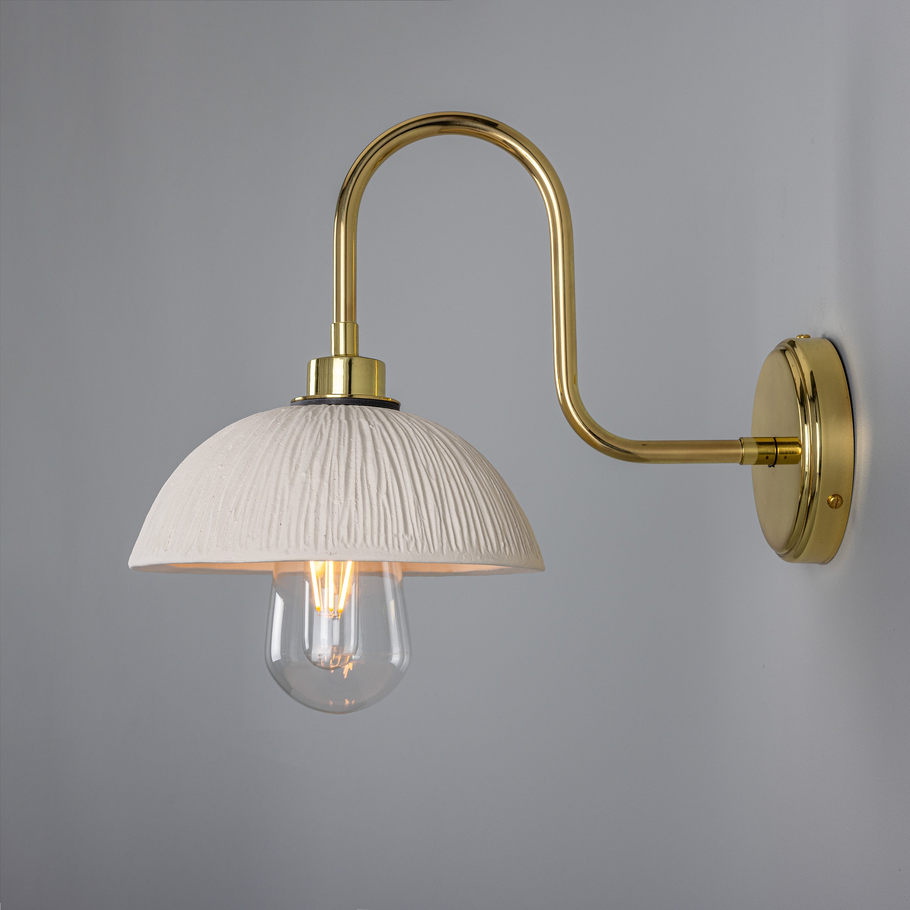 Mullan Kauri IP44 Wall Light - White Striped with Finish Options