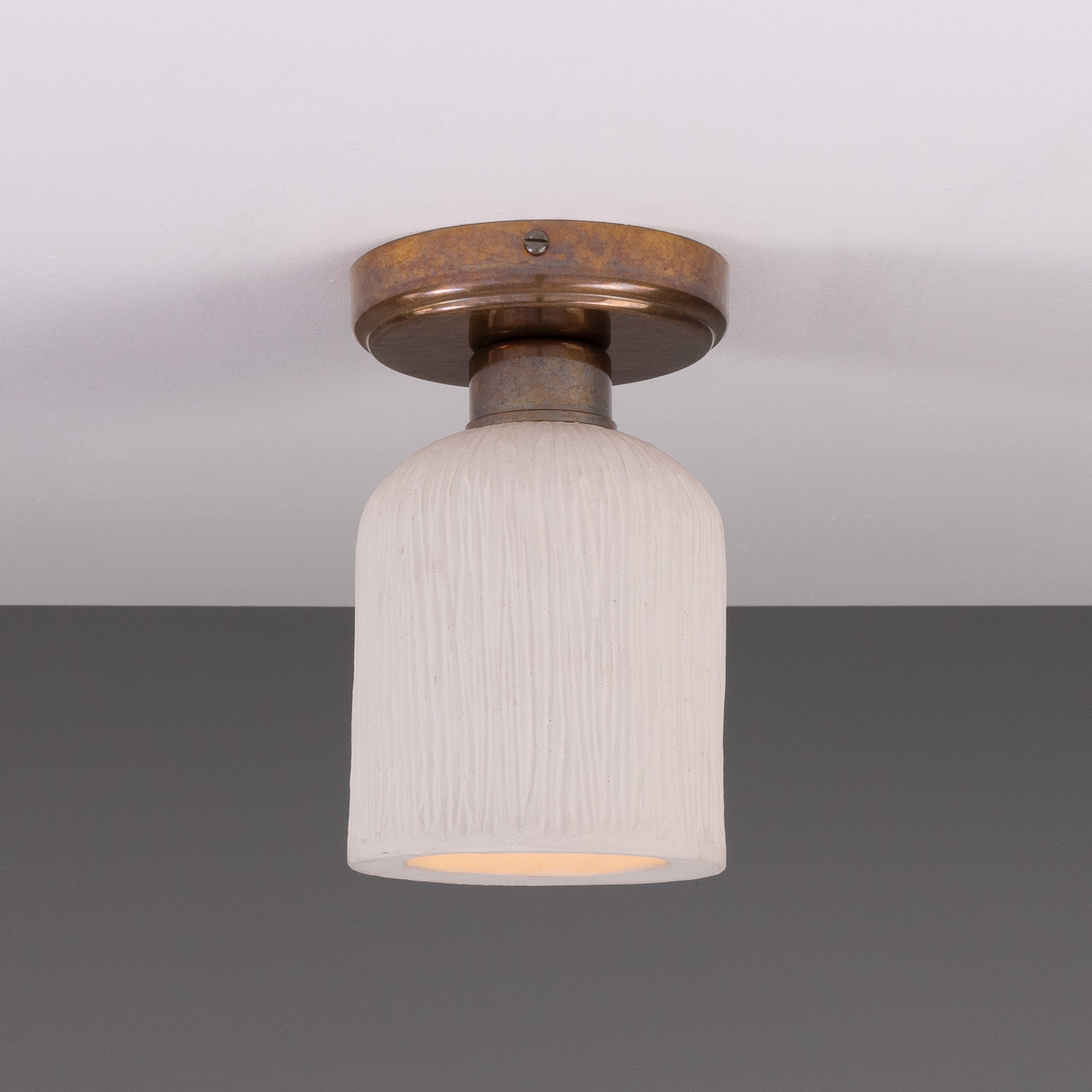 Mullan Osier Ceiling Light - Matte White Striped with Finish Options