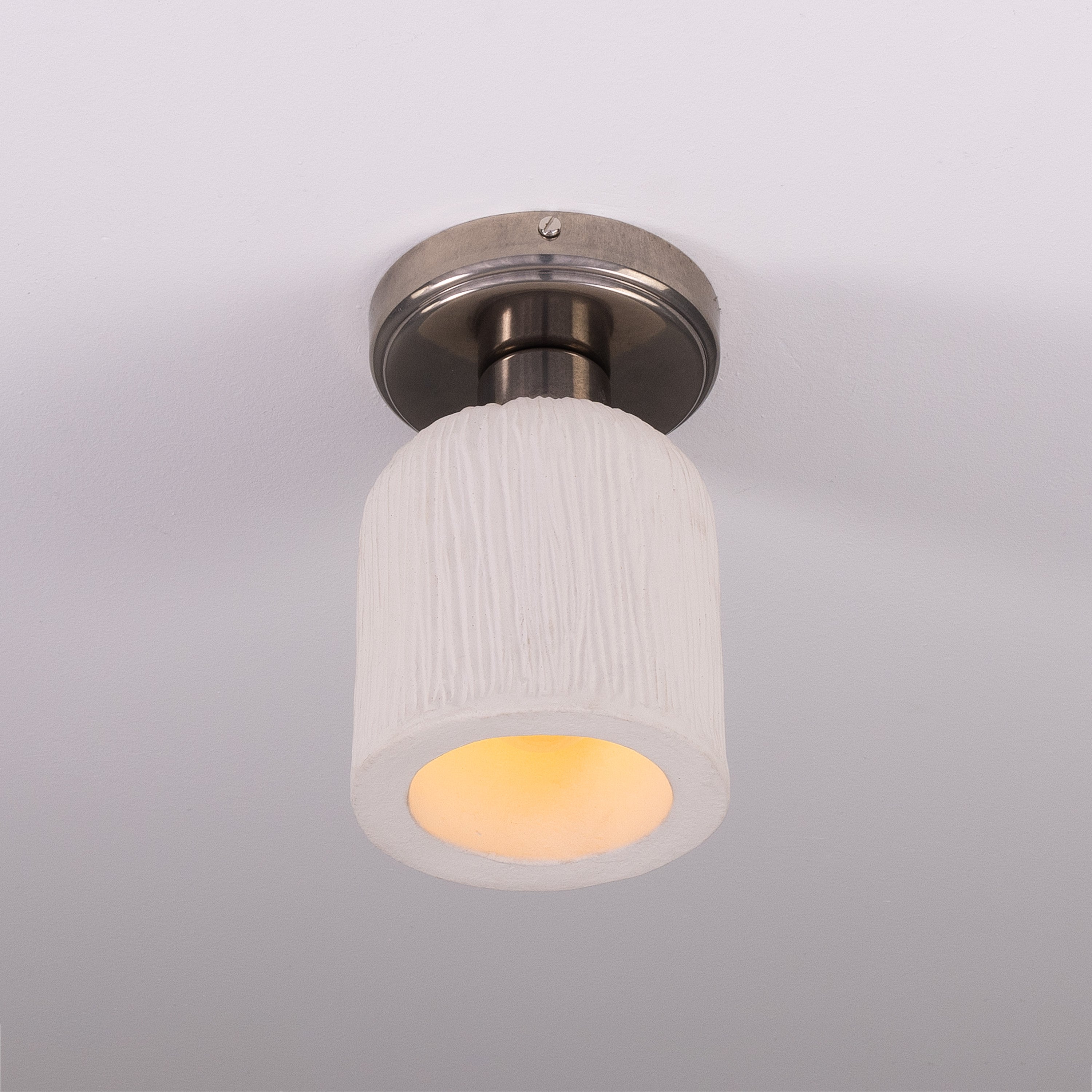 Mullan Osier Ceiling Light - Matte White Striped with Finish Options