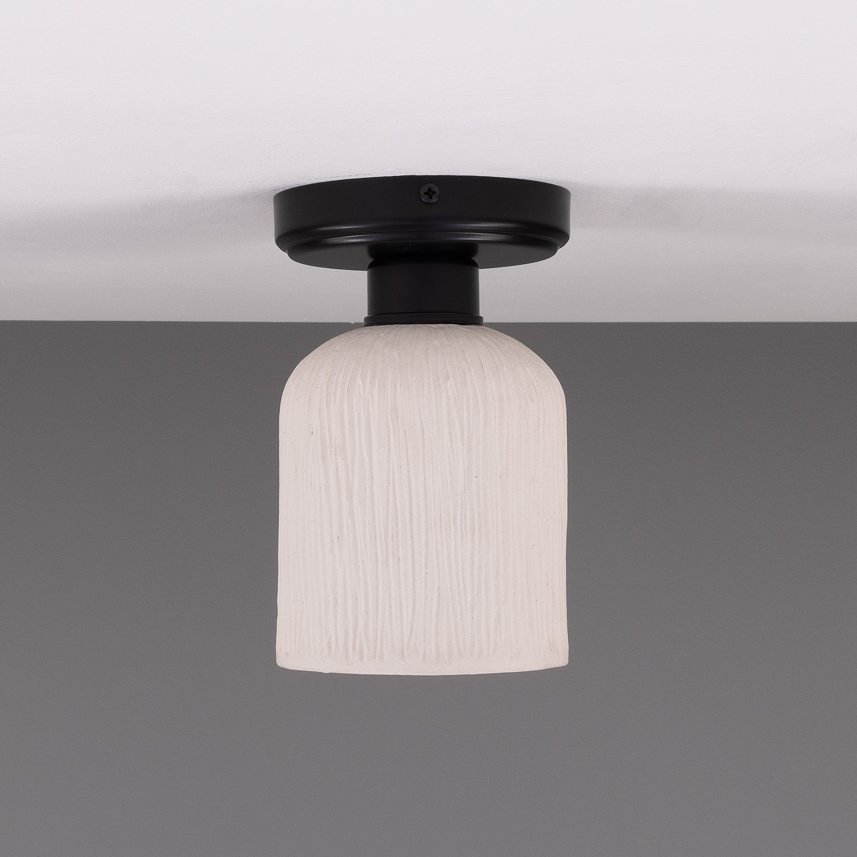 Mullan Osier Ceiling Light - Matte White Striped with Finish Options