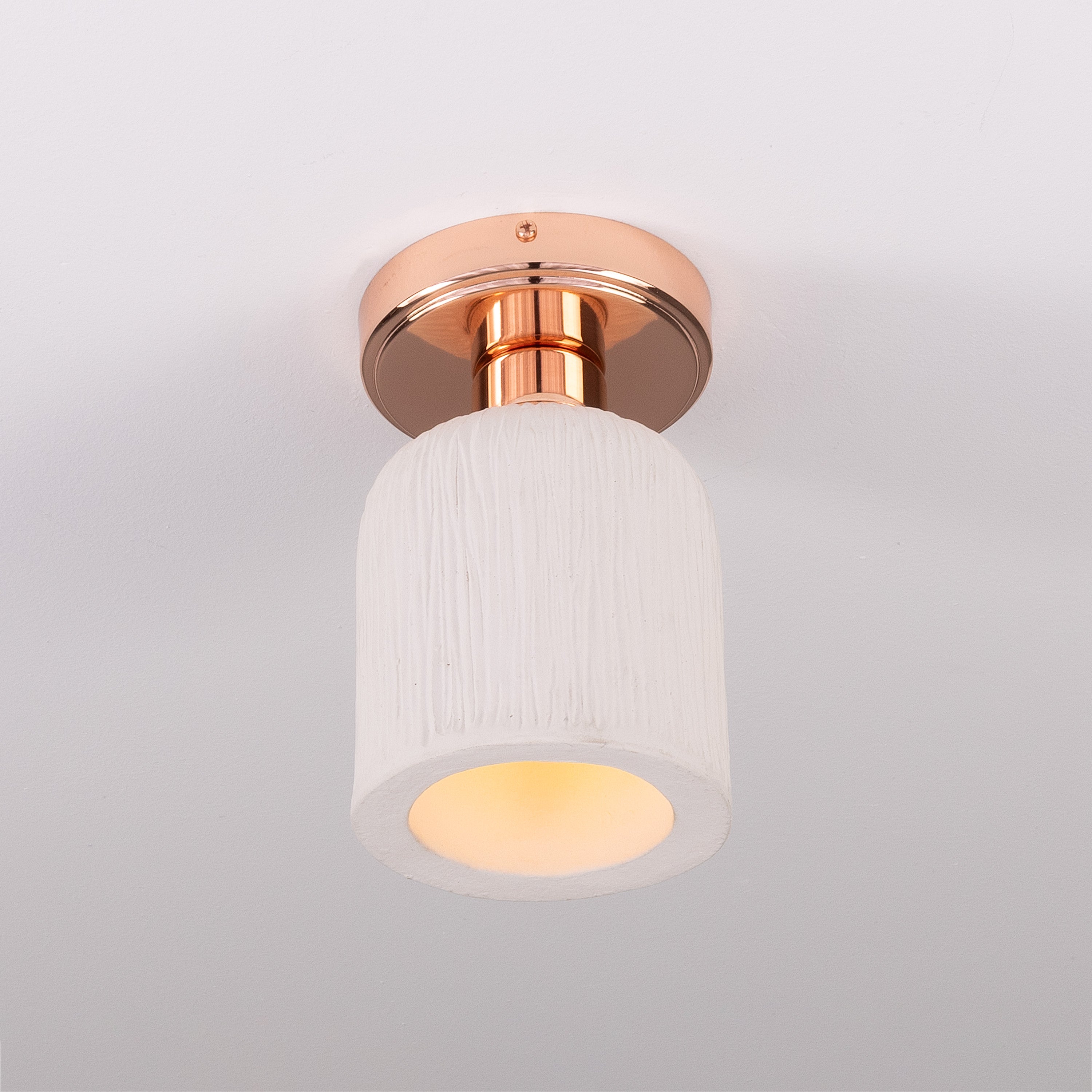Mullan Osier Ceiling Light - Matte White Striped with Finish Options