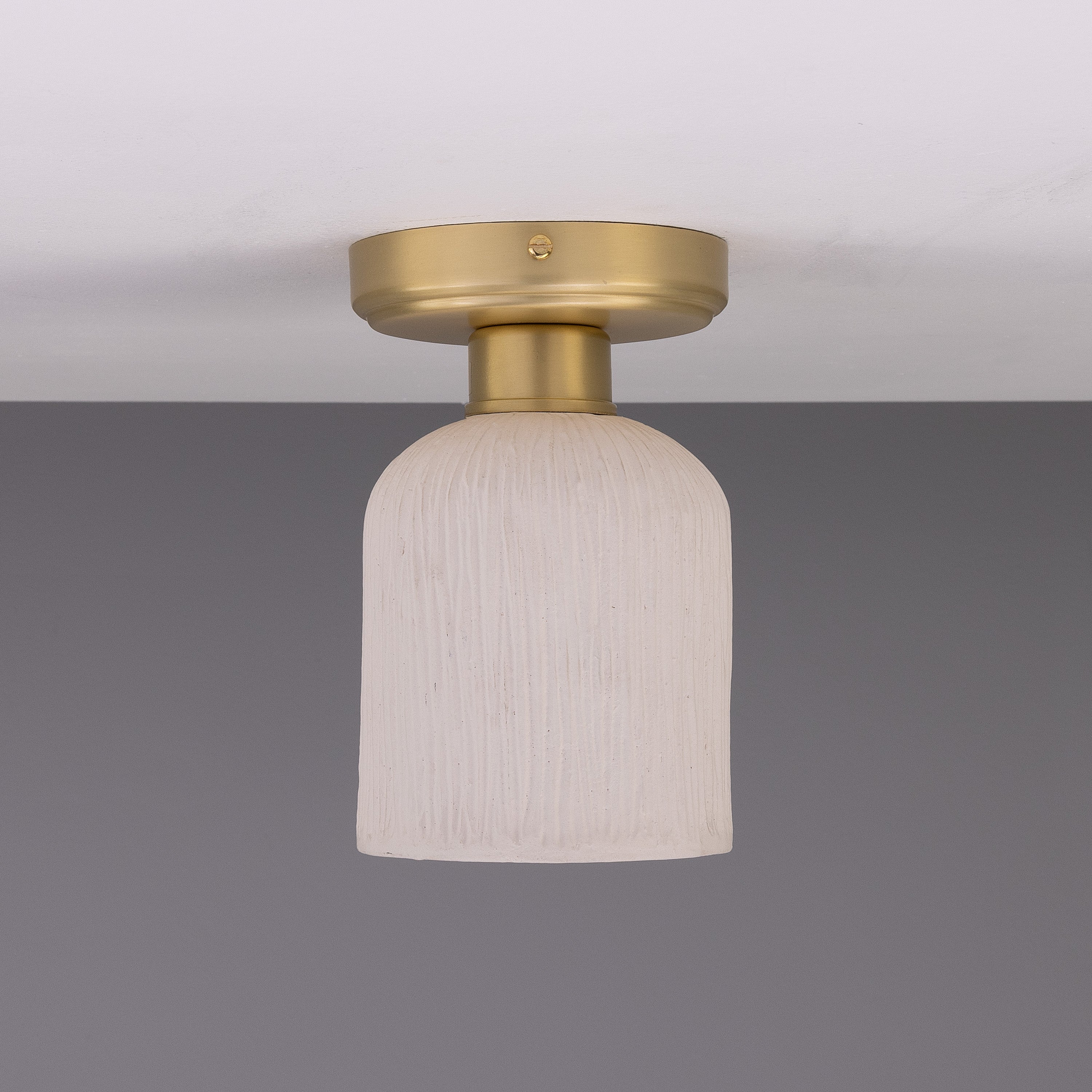 Mullan Osier Ceiling Light - Matte White Striped with Finish Options